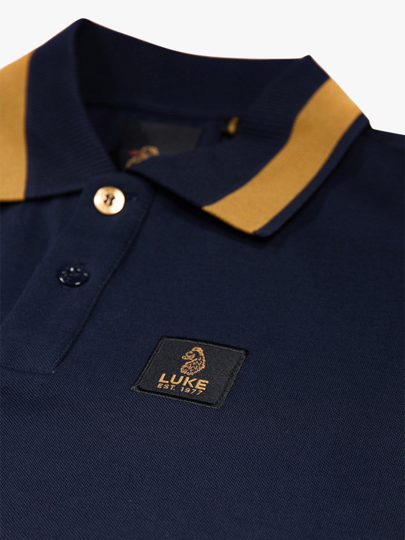 Image 6 of 6 of Luke 1977 Makait Tipped Short Sleeve Polo - Navy
