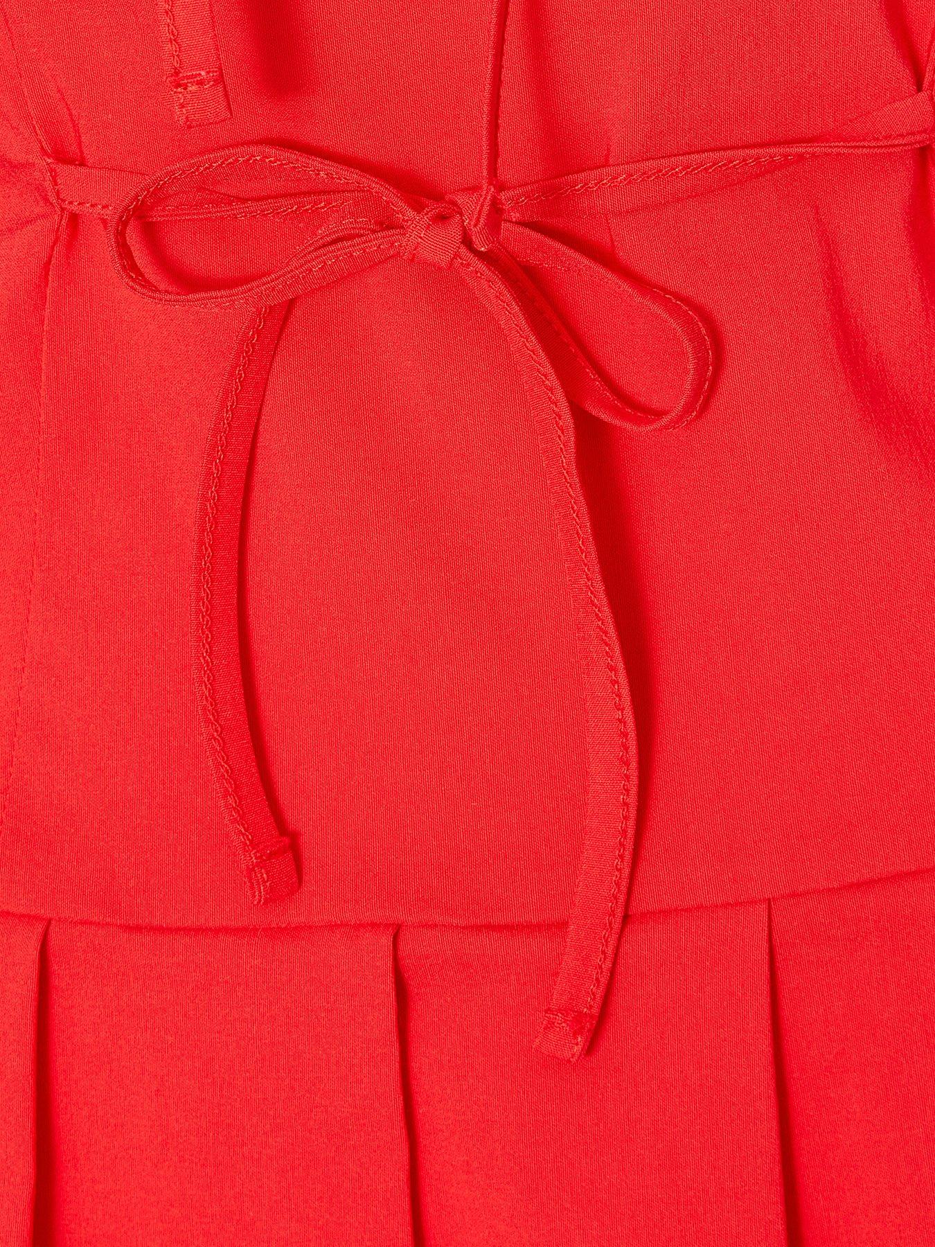 Image 6 of 6 of Quiz Red Tie Front Mini Dress