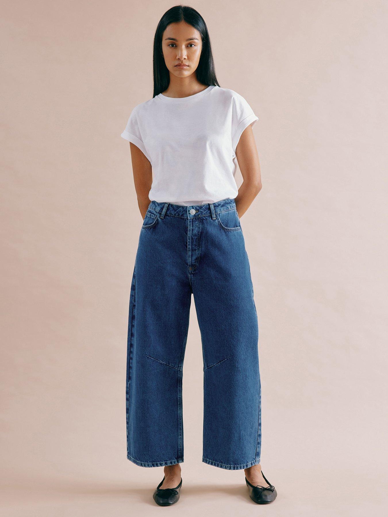 undefined Indigo Barrel Leg Jeans