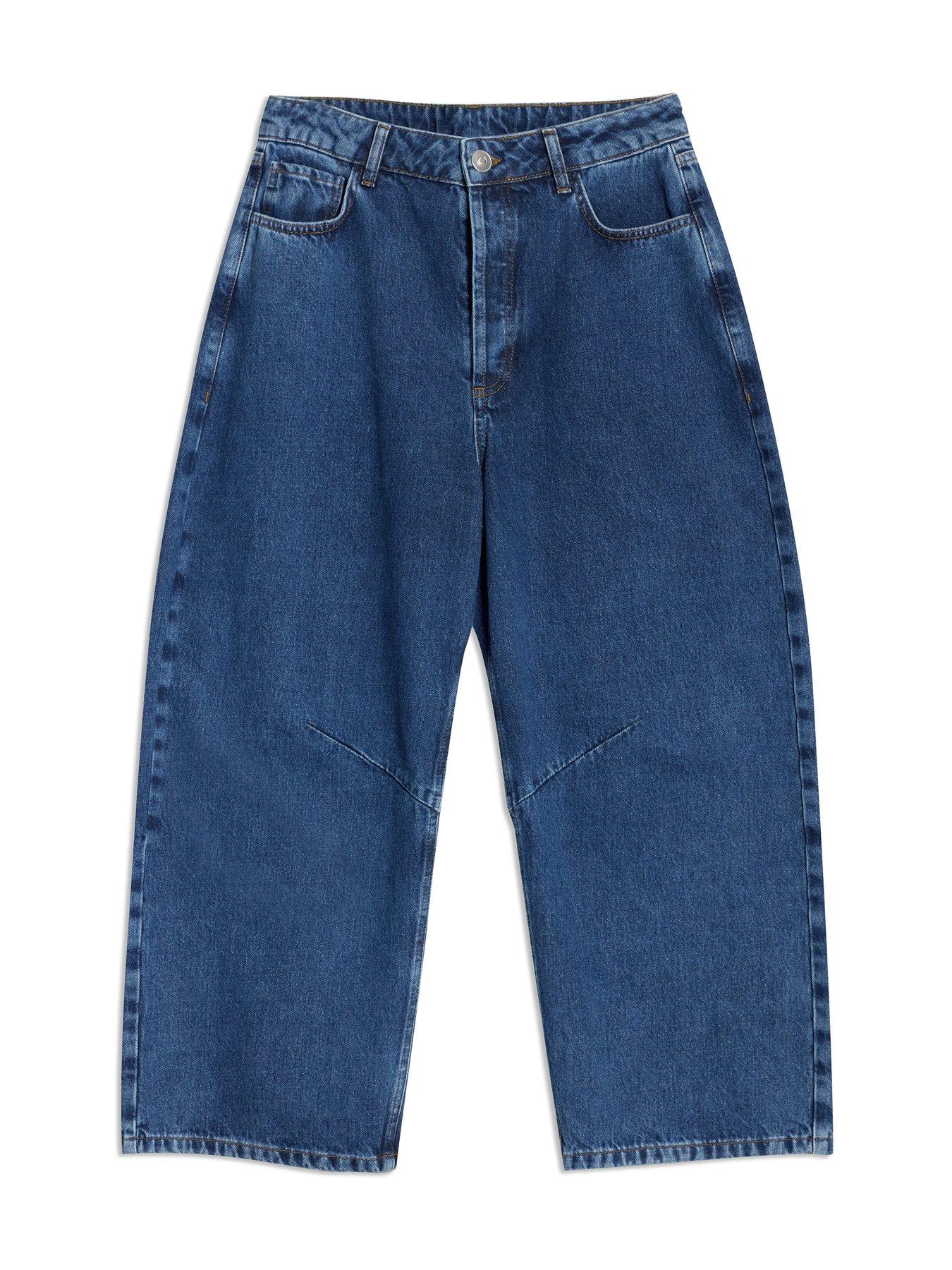 Image 4 of 4 of Albaray Indigo Barrel Leg Jeans - Blue