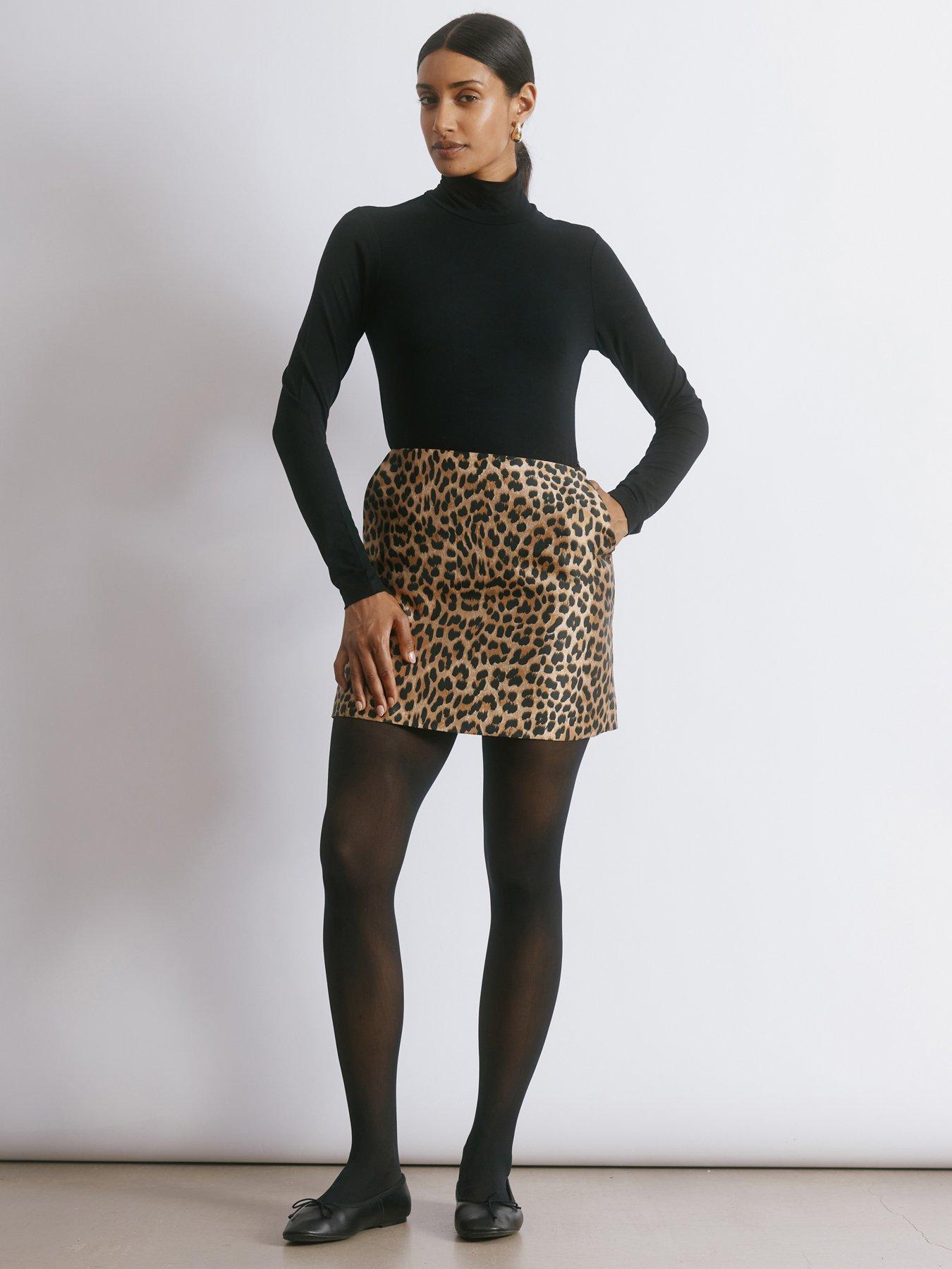 Albaray Animal Satin Mini Skirt