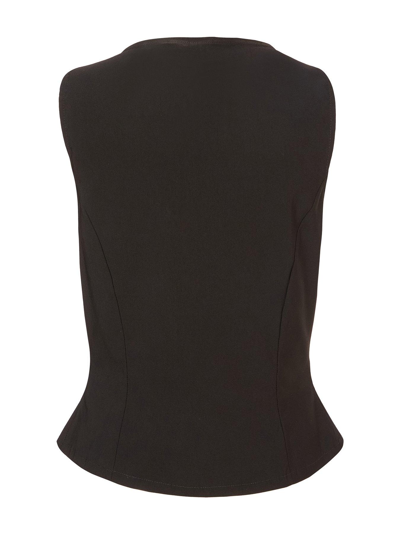 Image 5 of 6 of Quiz Black Button Front Waistcoat