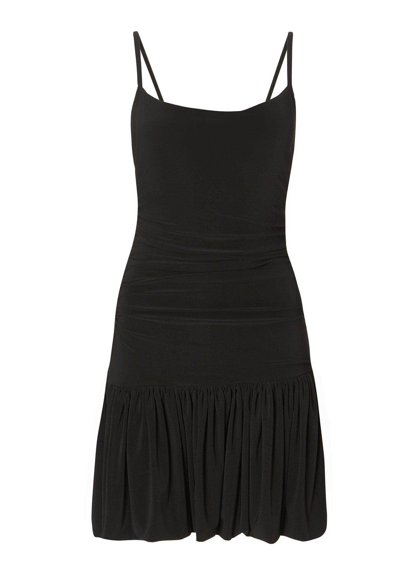 Image 4 of 6 of Quiz Black Bubble Hem Mini Dress