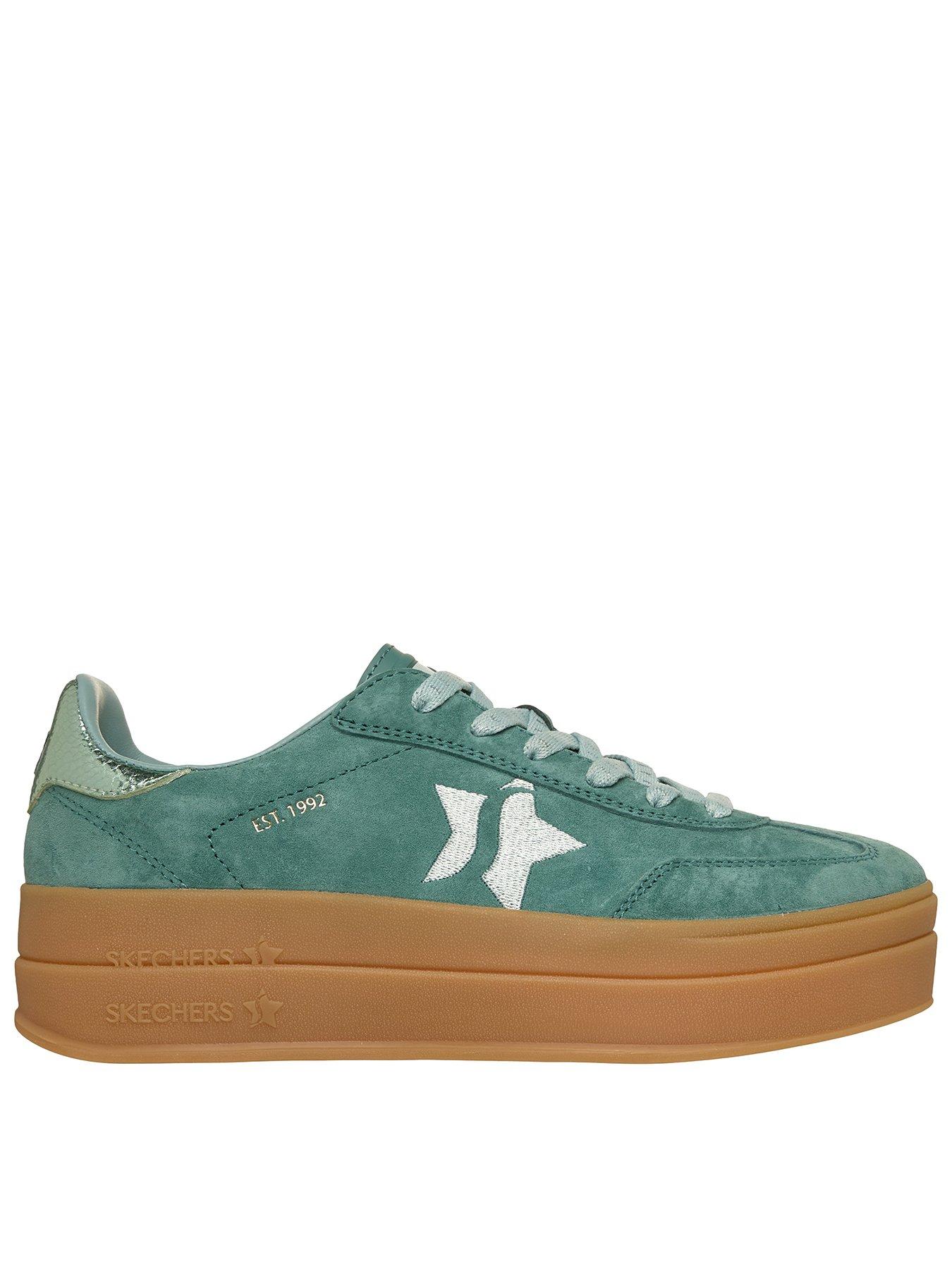 Image 1 of 5 of Skechers Academy Hi Elevated Essence Suede Overlay Lace-Up Trainer - Green