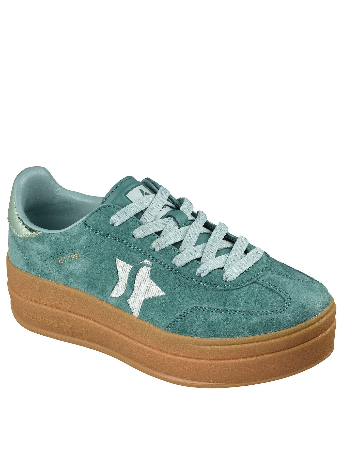 Image 2 of 5 of Skechers Academy Hi Elevated Essence Suede Overlay Lace-Up Trainer - Green