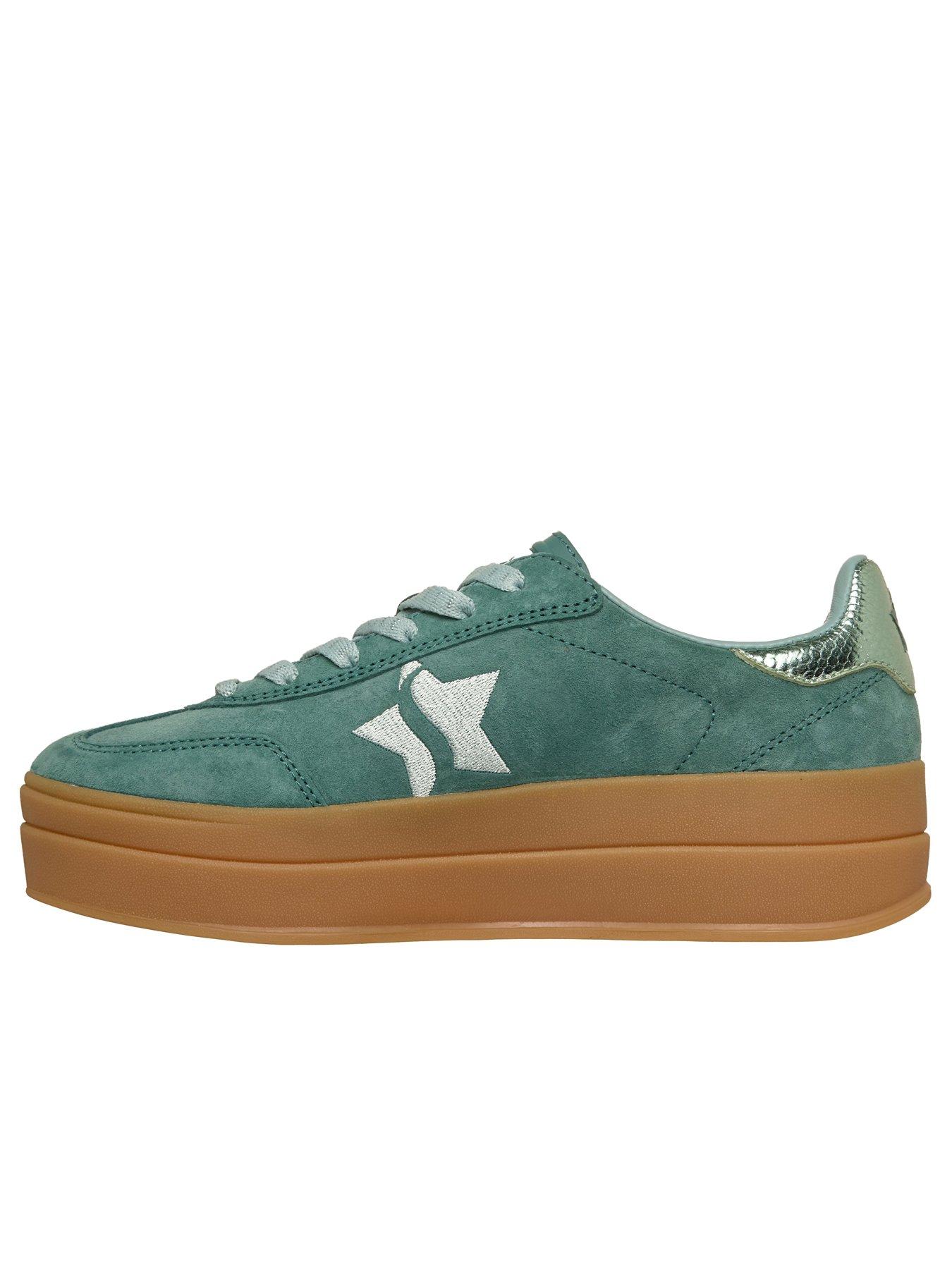 Image 5 of 5 of Skechers Academy Hi Elevated Essence Suede Overlay Lace-Up Trainer - Green