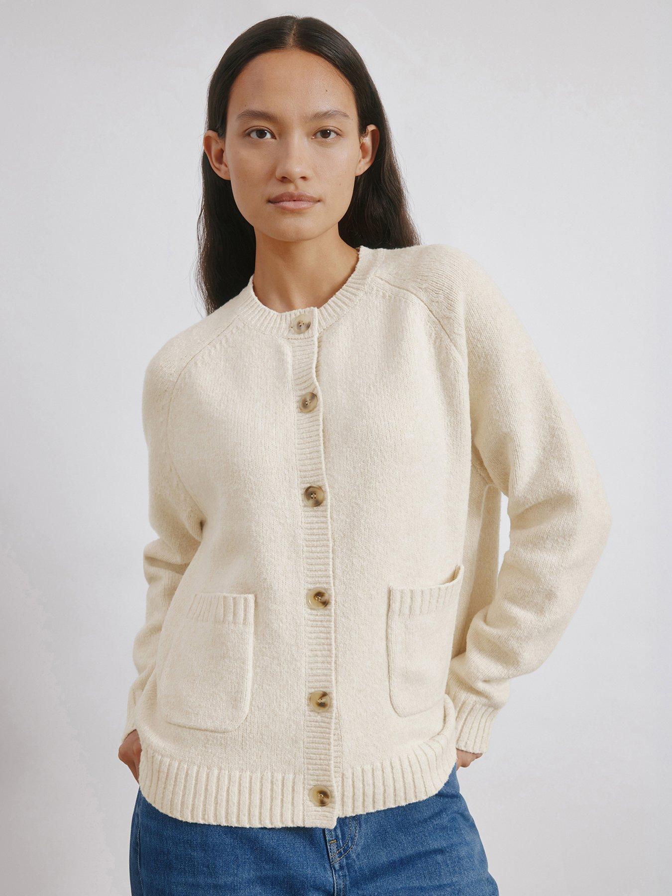 Albaray Cosy Pocket Crew Cardi - Cream