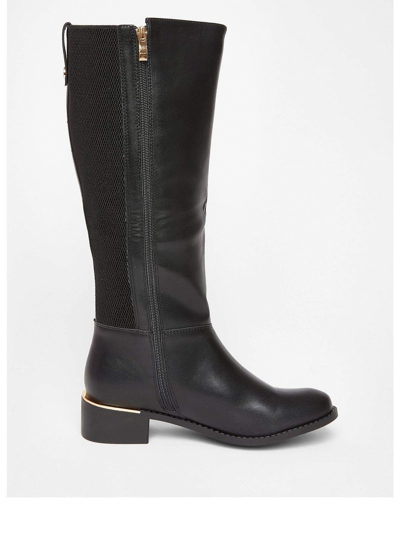 undefined Wide Fit Black Knee High Boots