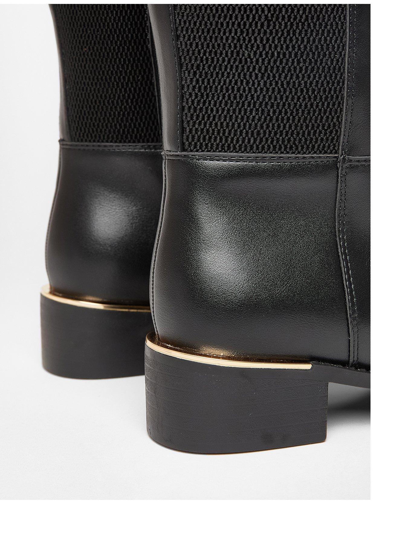 Image 3 of 5 of Quiz Wide Fit Black Knee High Boots