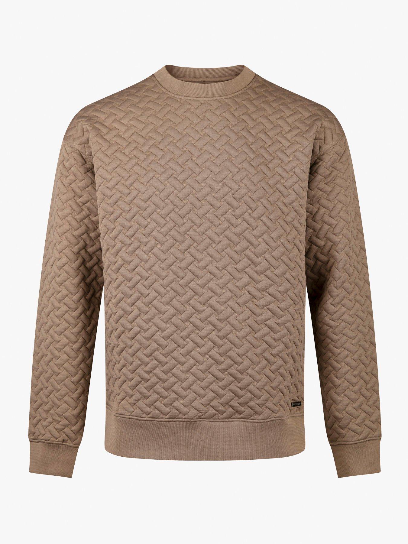  image of luke-1977-torridon-textured-sweatshirt-brown