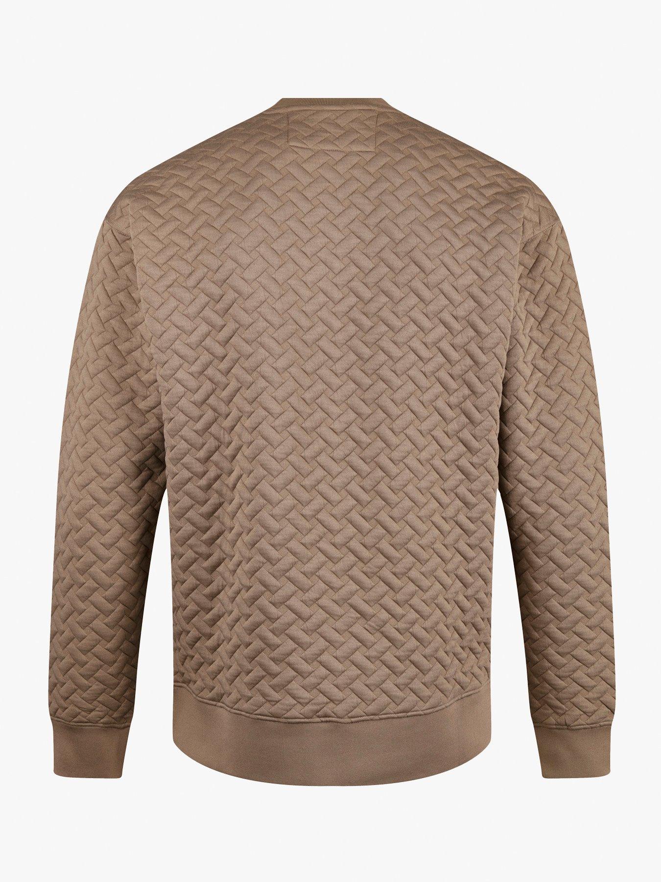  image of luke-1977-torridon-textured-sweatshirt-brown