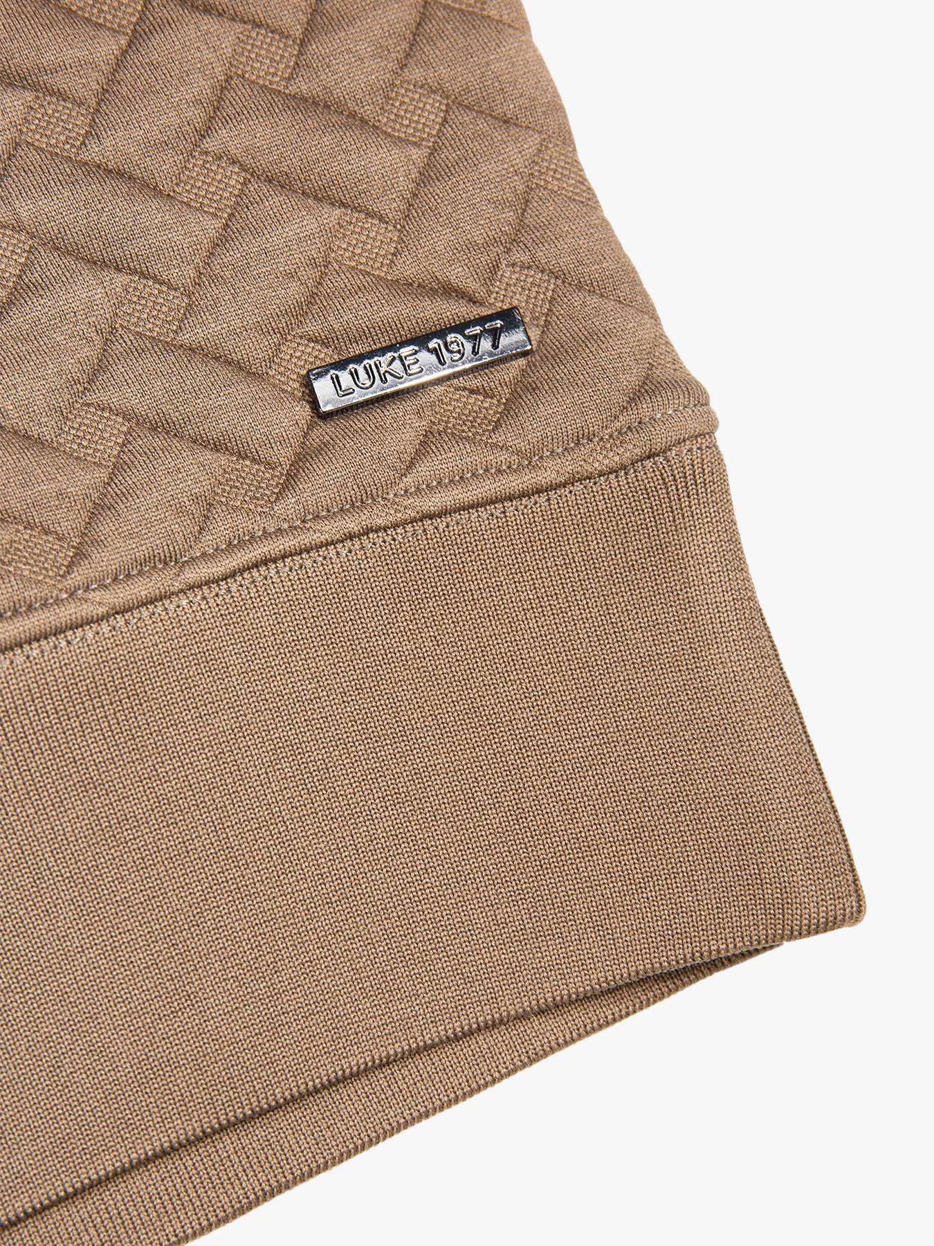  image of luke-1977-torridon-textured-sweatshirt-brown