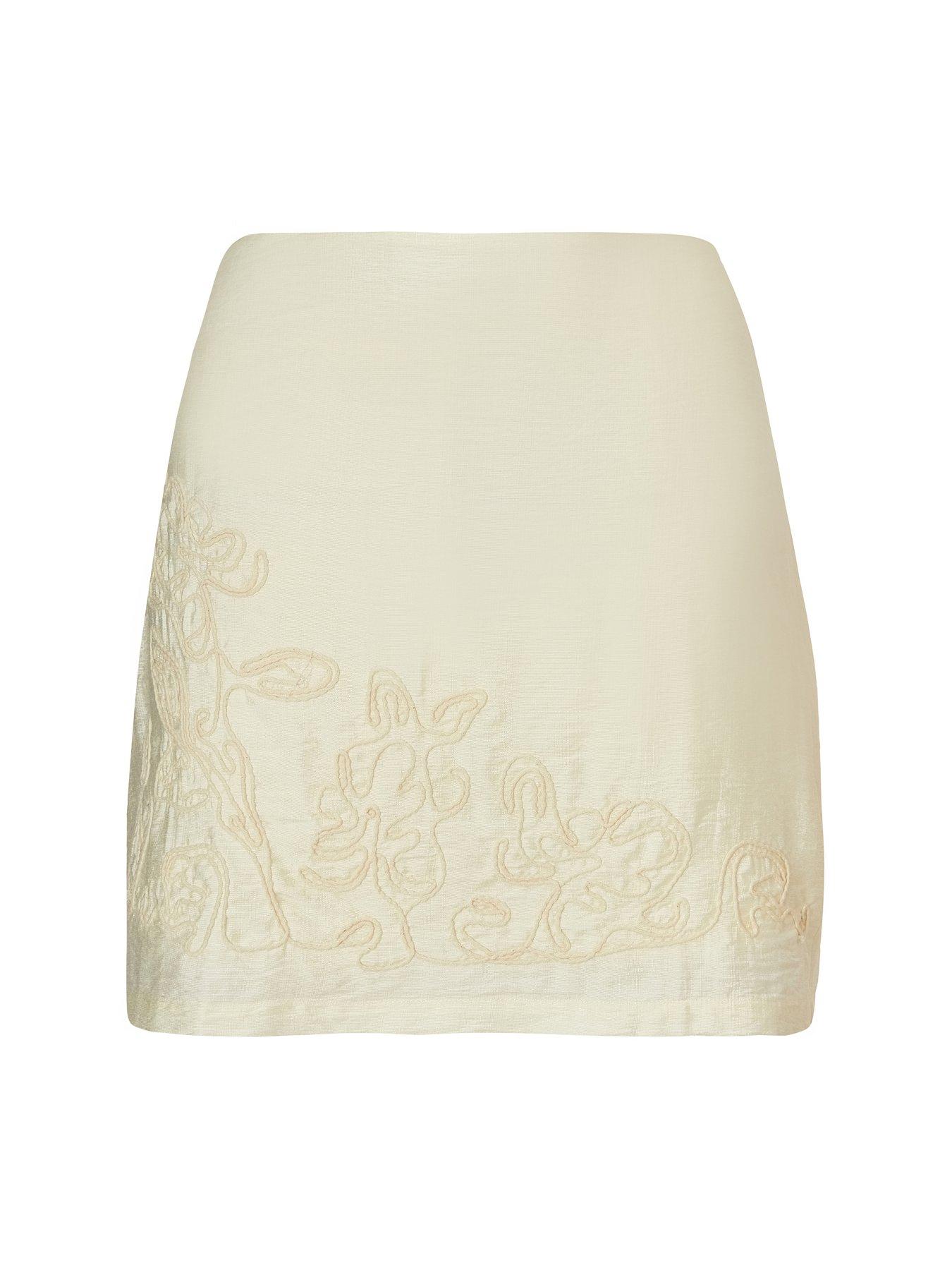 Image 4 of 6 of Quiz Stone Embroidered Mini Skirt