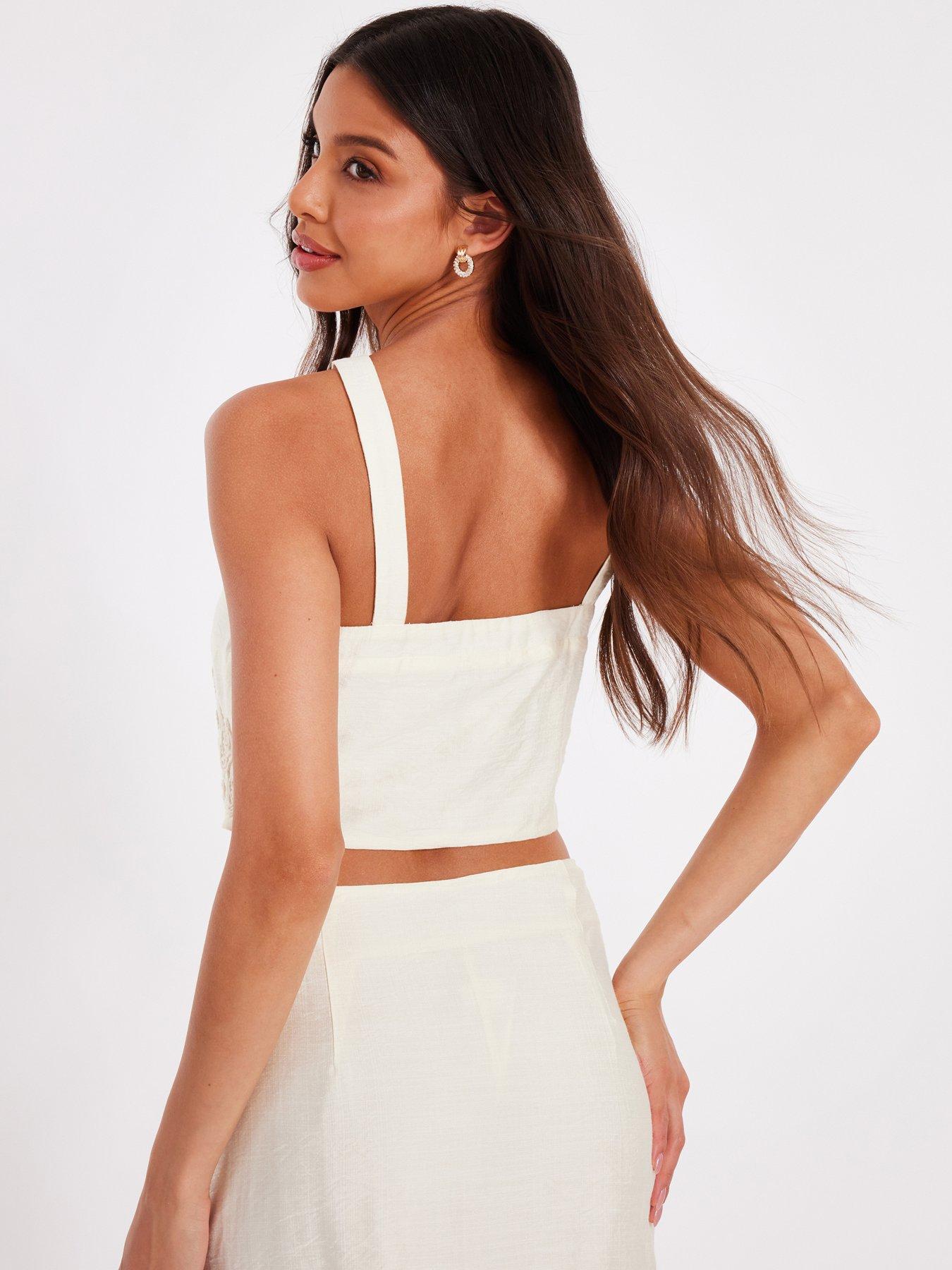 Image 2 of 6 of Quiz Stone Embroidered Crop Top