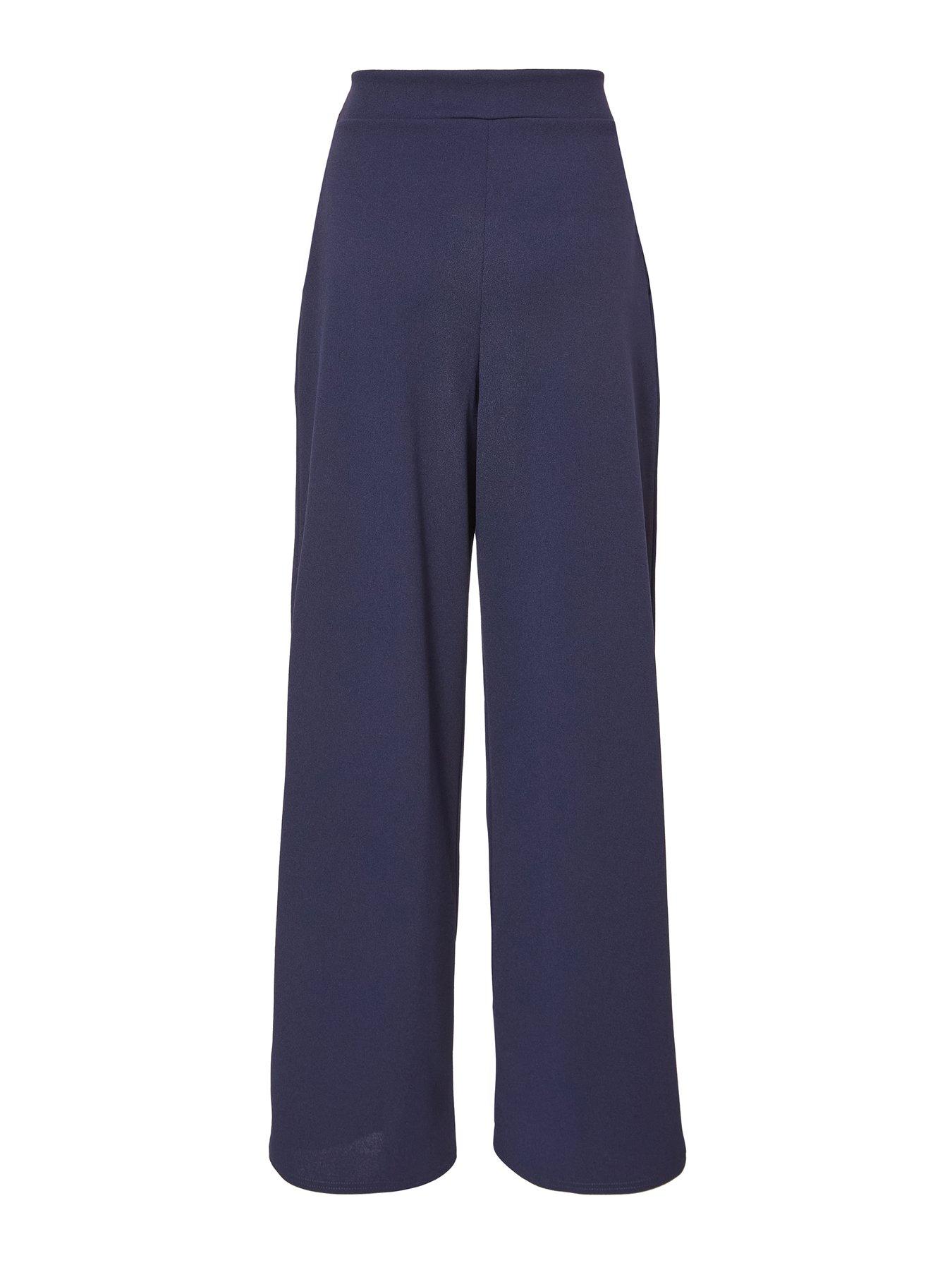 Image 5 of 6 of Quiz Navy Buckle Palazzo Trousers