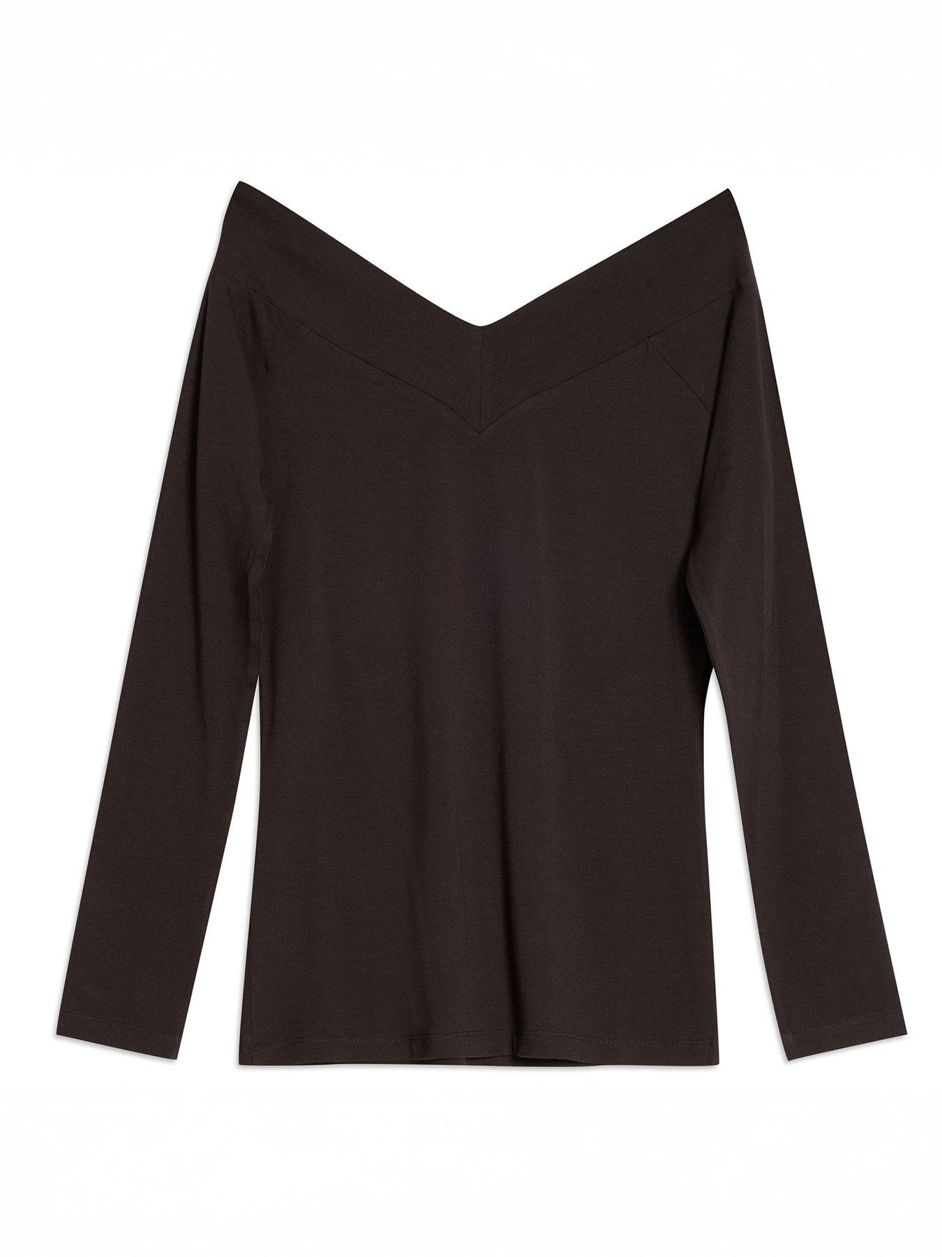 Image 4 of 4 of Albaray V Neck Bardot - Brown
