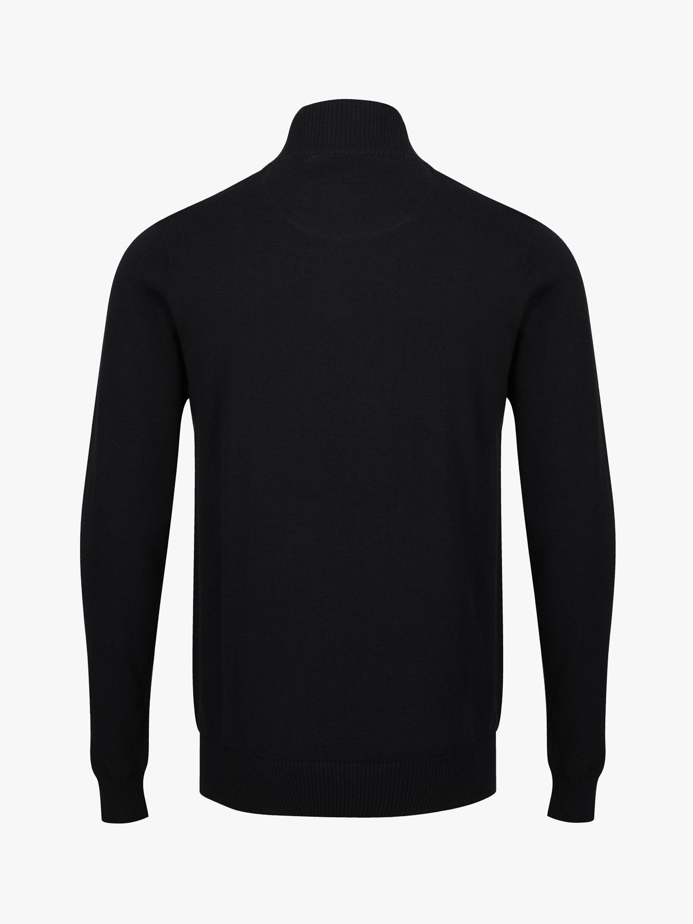 Image 5 of 6 of Luke 1977 Pretender Knitted Quarter Zip - Black