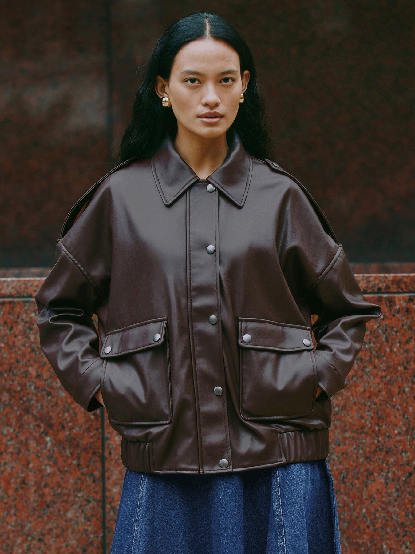  image of albaray-faux-leather-bomber