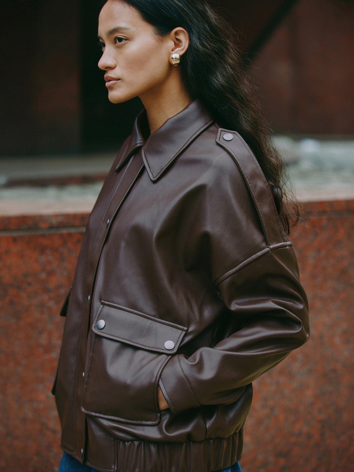  image of albaray-faux-leather-bomber