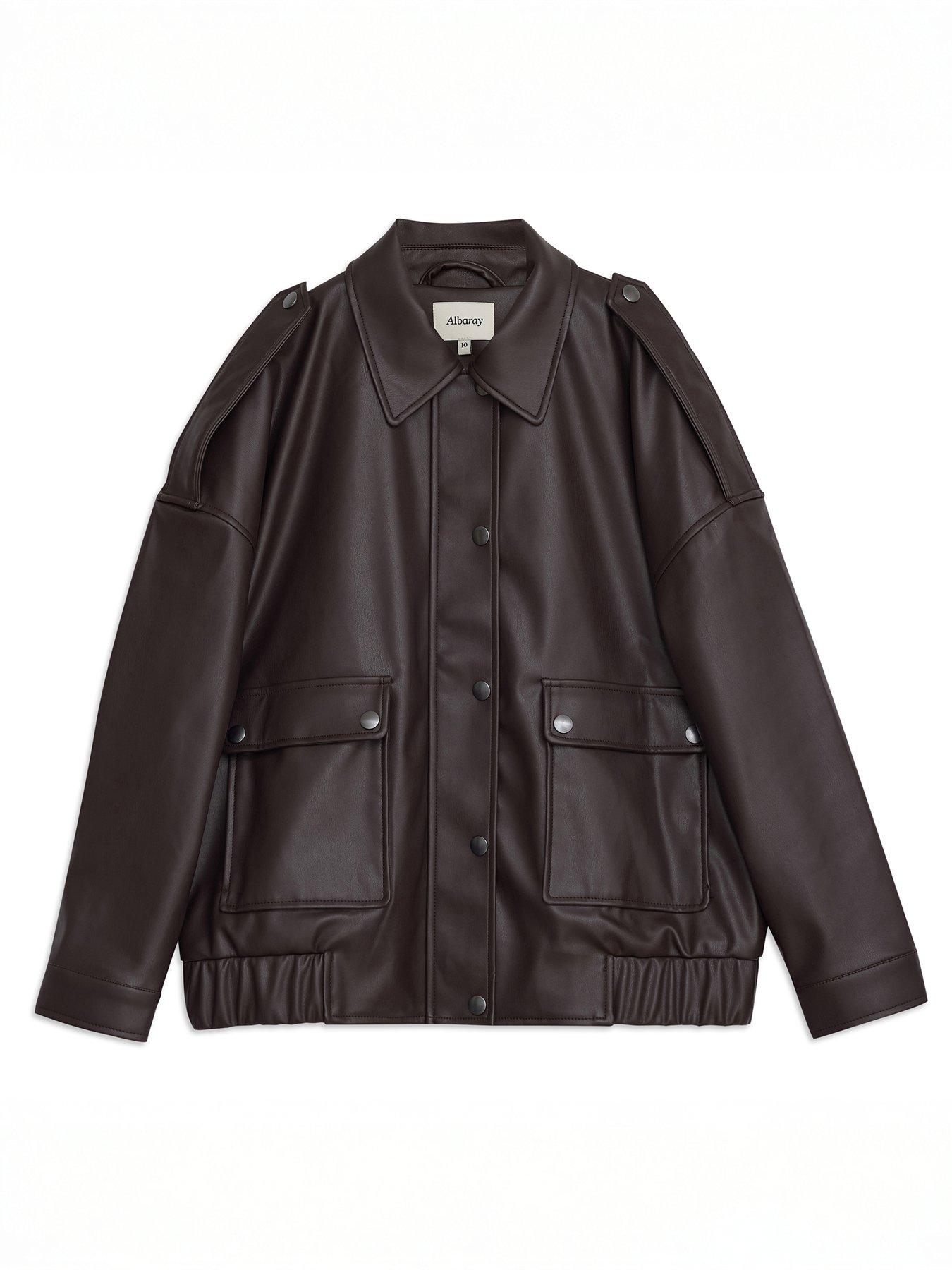 image of albaray-faux-leather-bomber