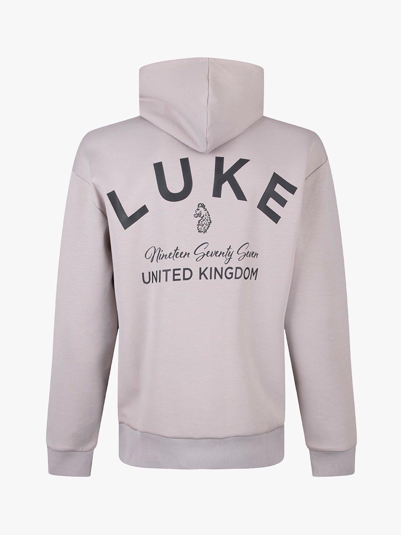 Image 4 of 6 of Luke 1977 Alton Back Print Hoodie - Grey