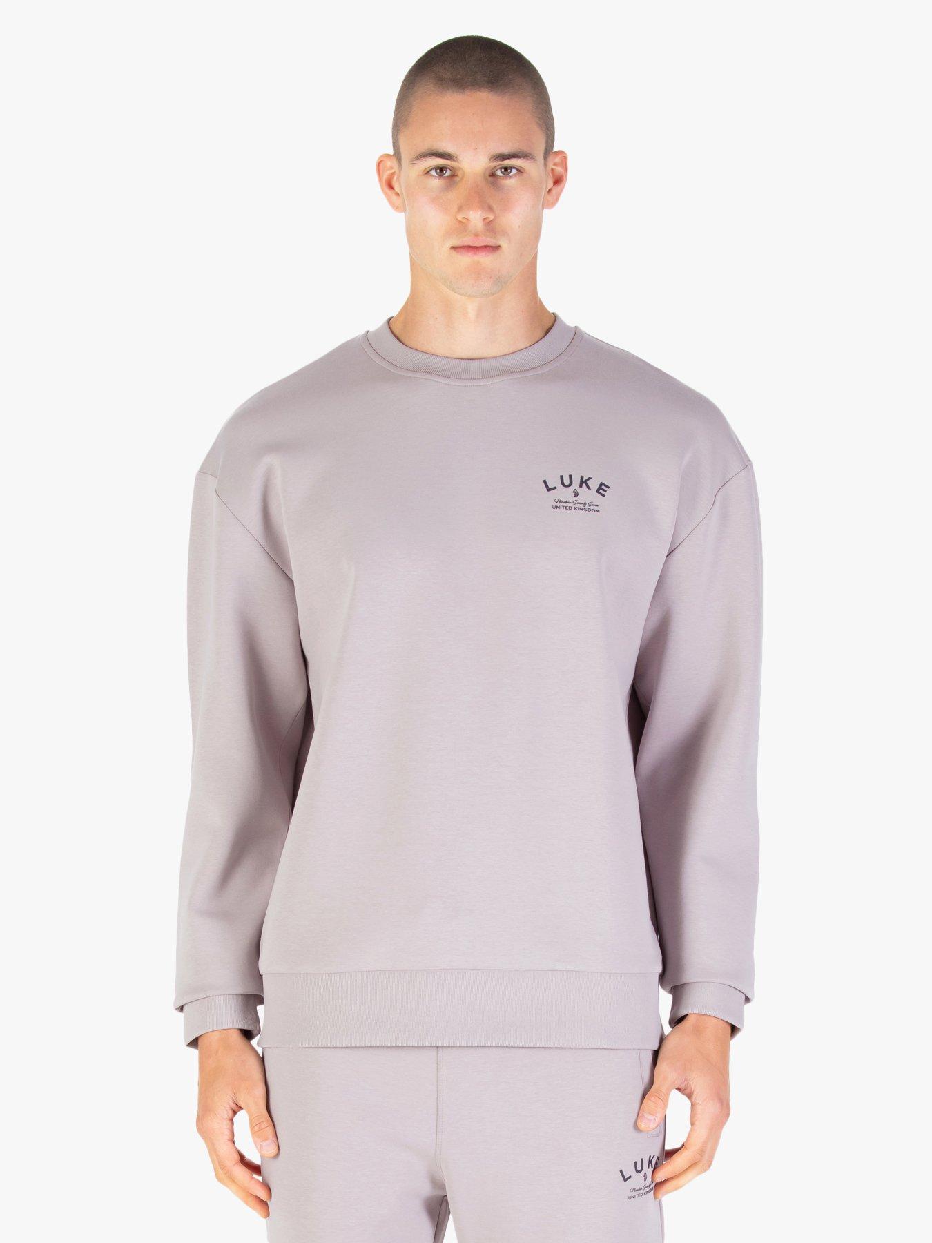 Image 2 of 6 of Luke 1977 Oakwood Back Print Sweatshirt - Grey