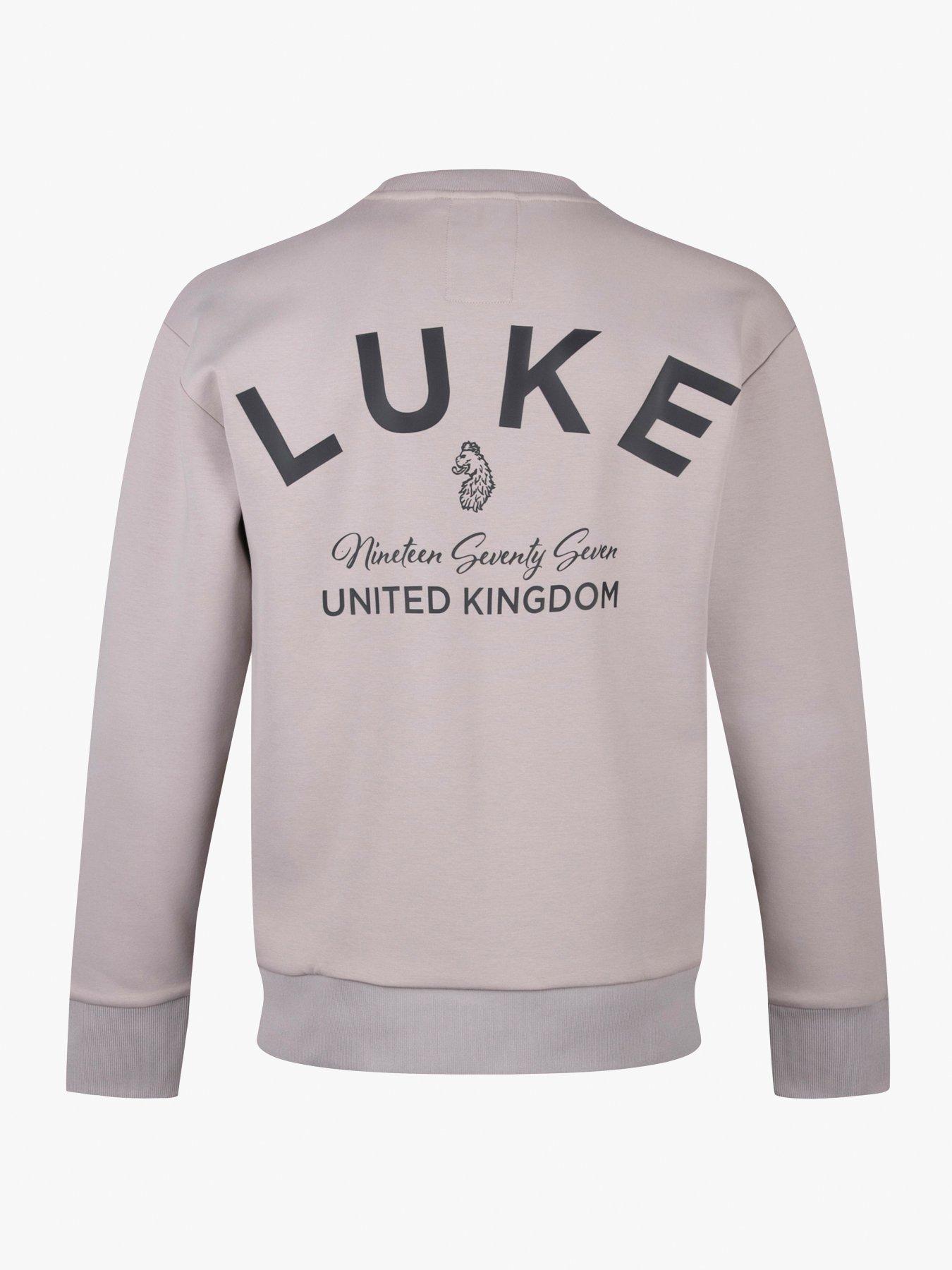 Image 4 of 6 of Luke 1977 Oakwood Back Print Sweatshirt - Grey