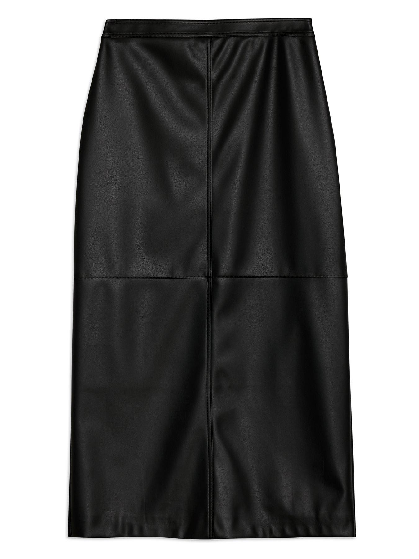  image of albaray-faux-leather-pencil-skirt