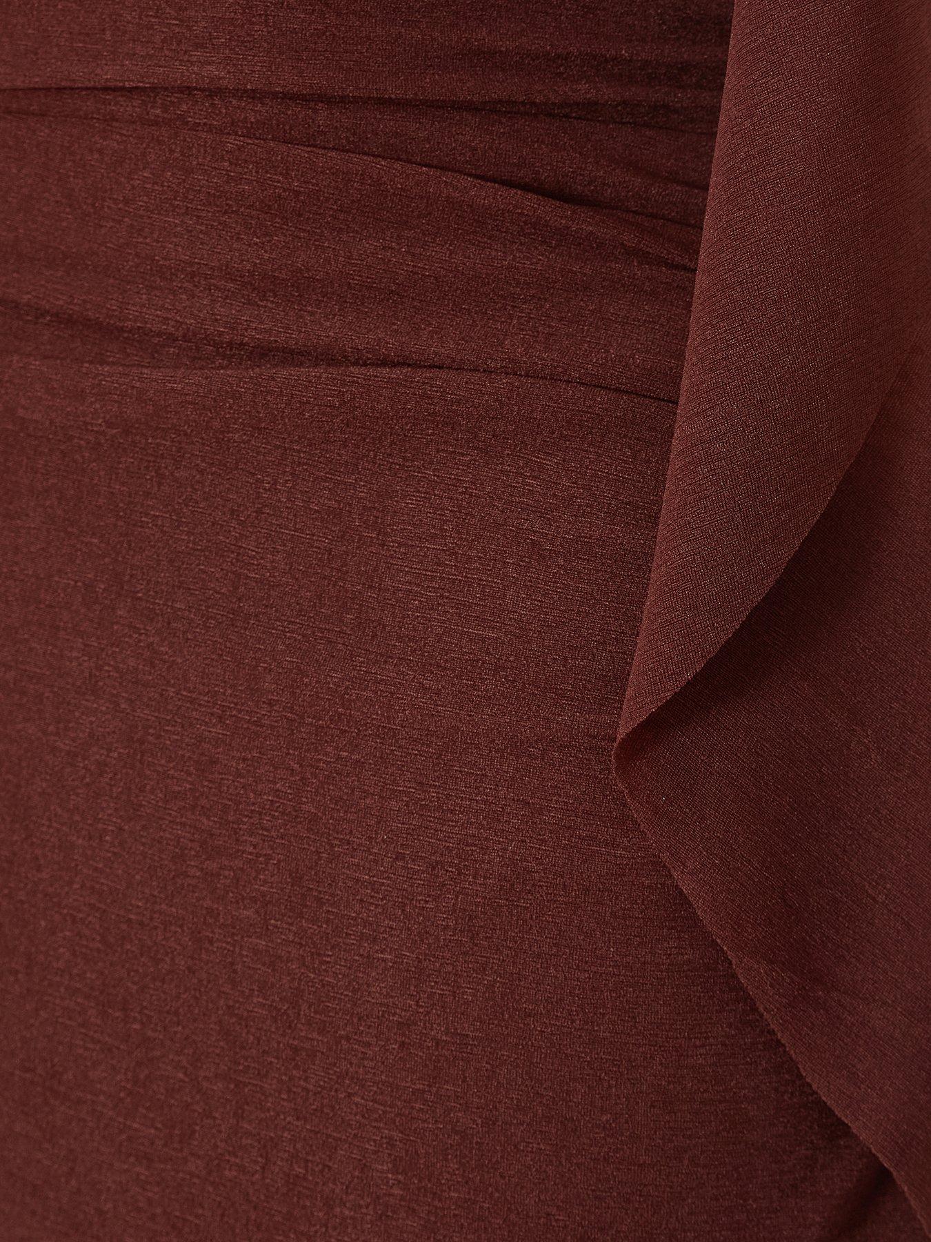Image 6 of 6 of Quiz Brown Frill Midi Dress