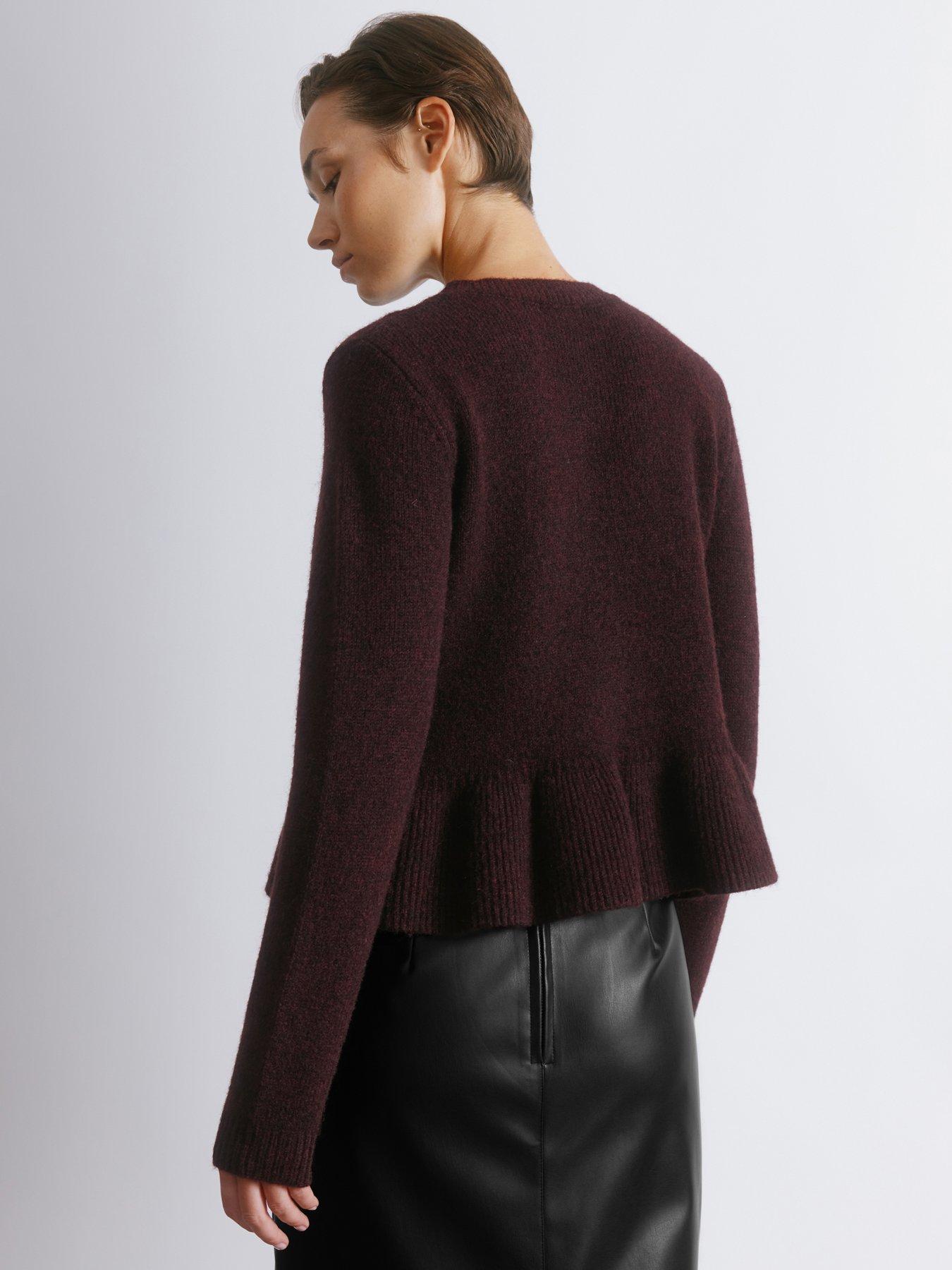  image of albaray-peplum-cardigan-red