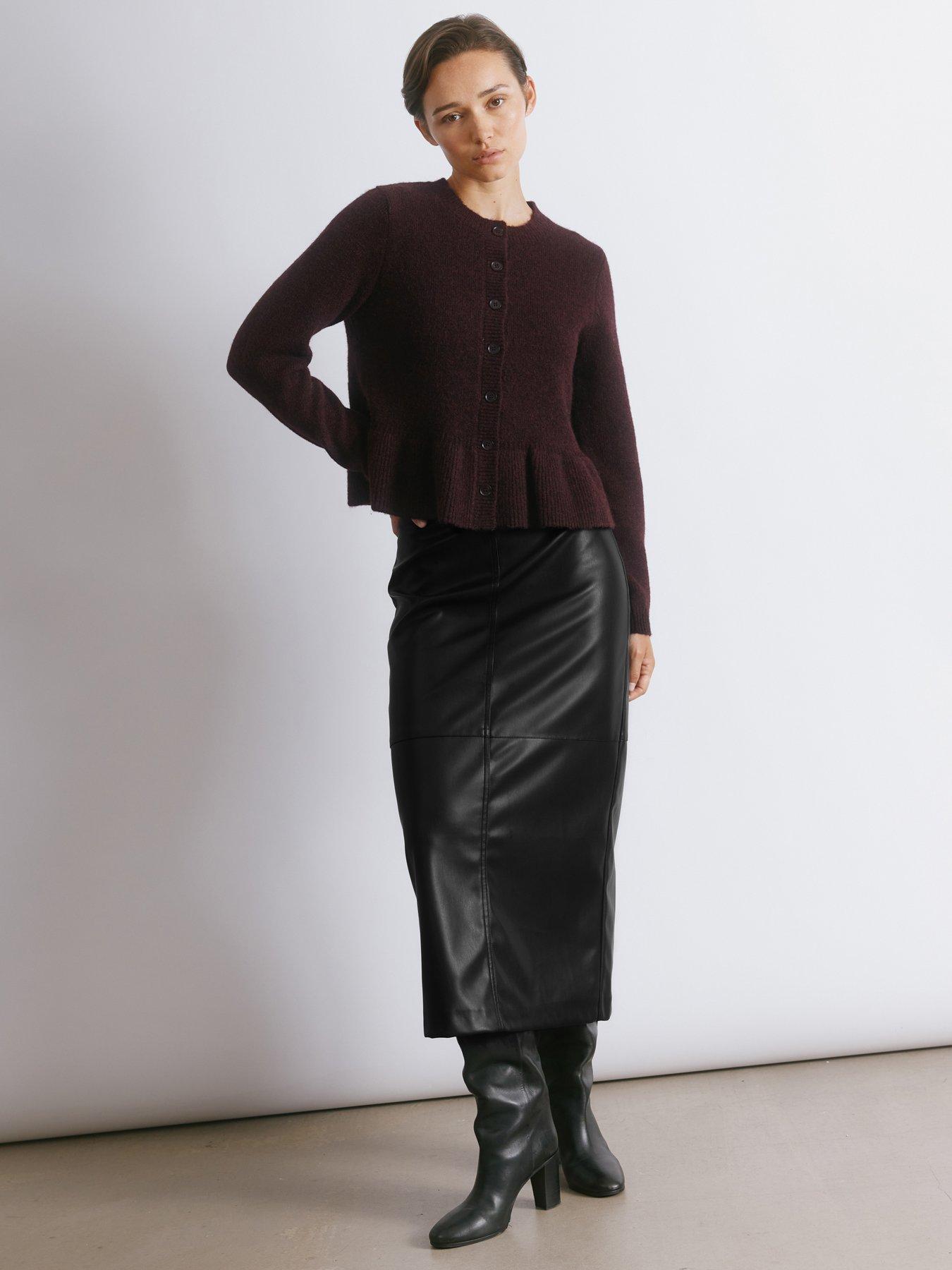  image of albaray-peplum-cardigan-red