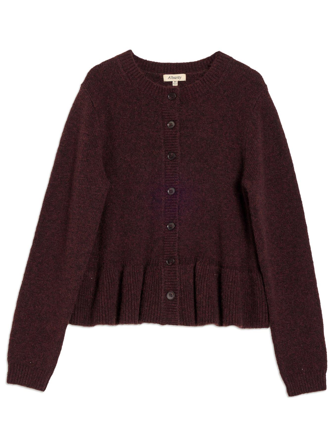  image of albaray-peplum-cardigan-red