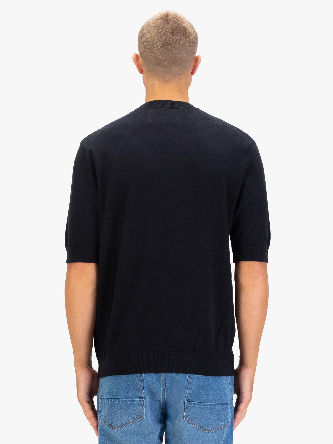  image of luke-1977-farrington-knitted-t-shirt-black