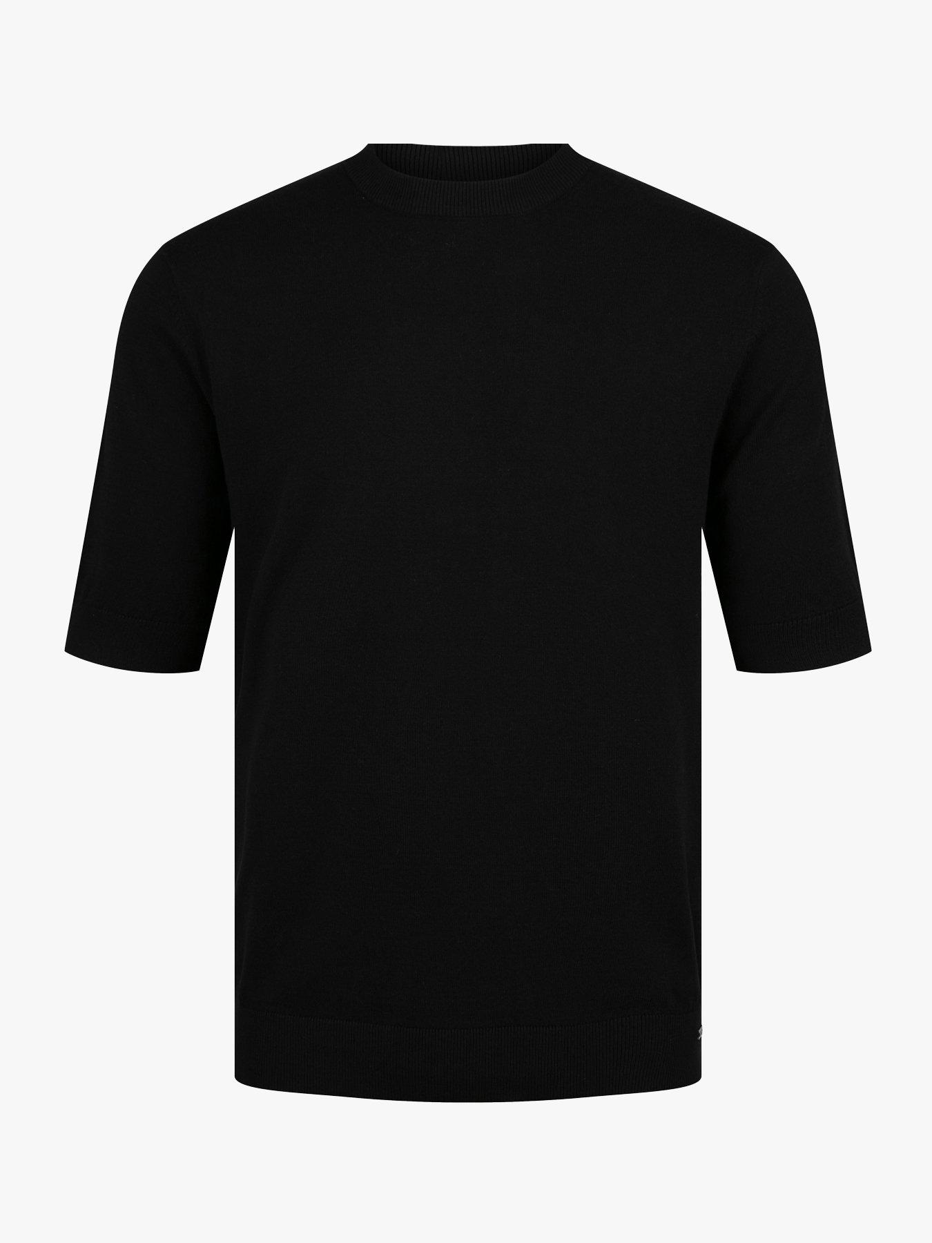  image of luke-1977-farrington-knitted-t-shirt-black