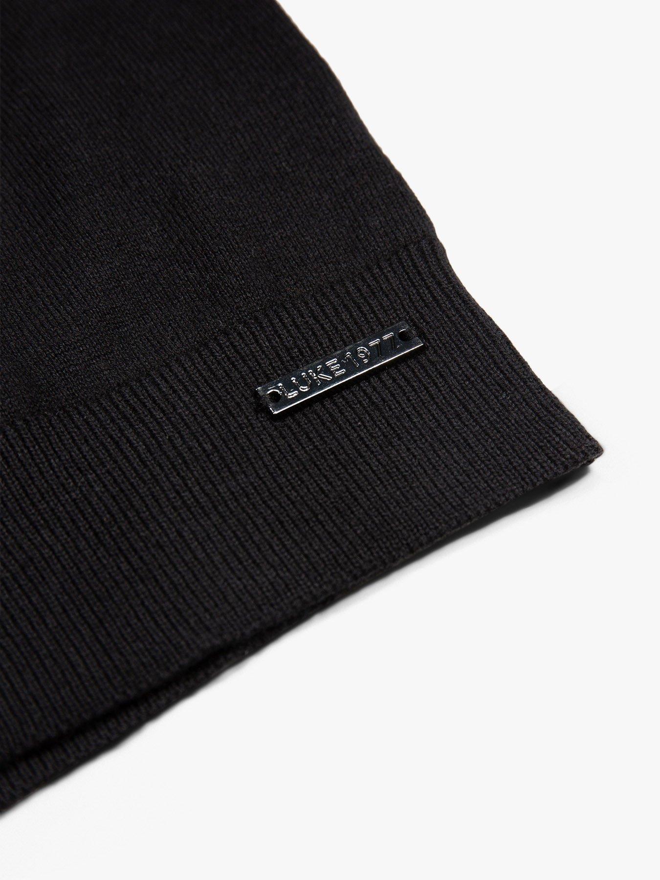  image of luke-1977-farrington-knitted-t-shirt-black