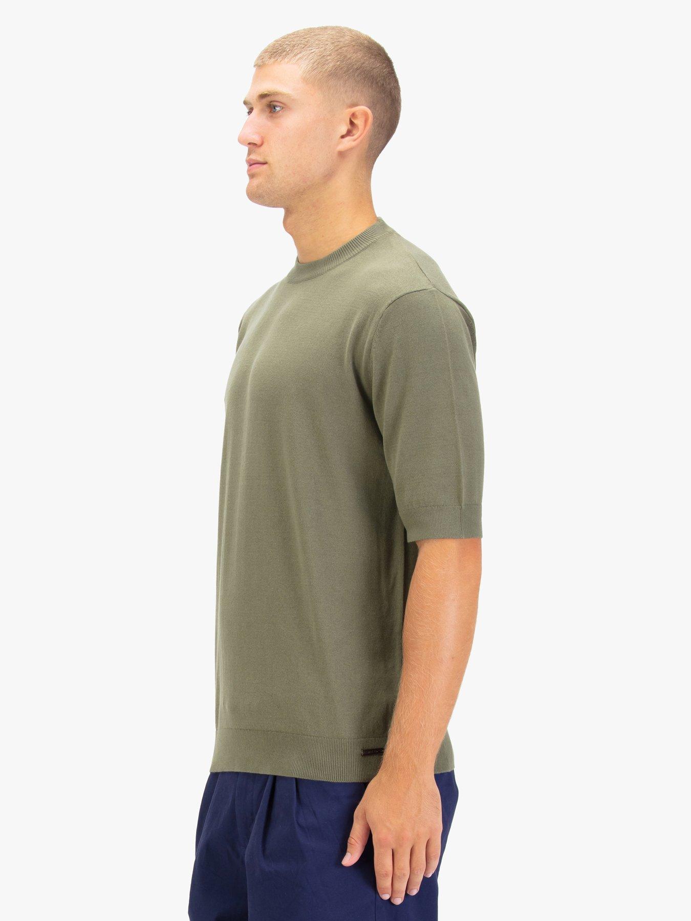  image of luke-1977-farrington-knitted-t-shirt-green