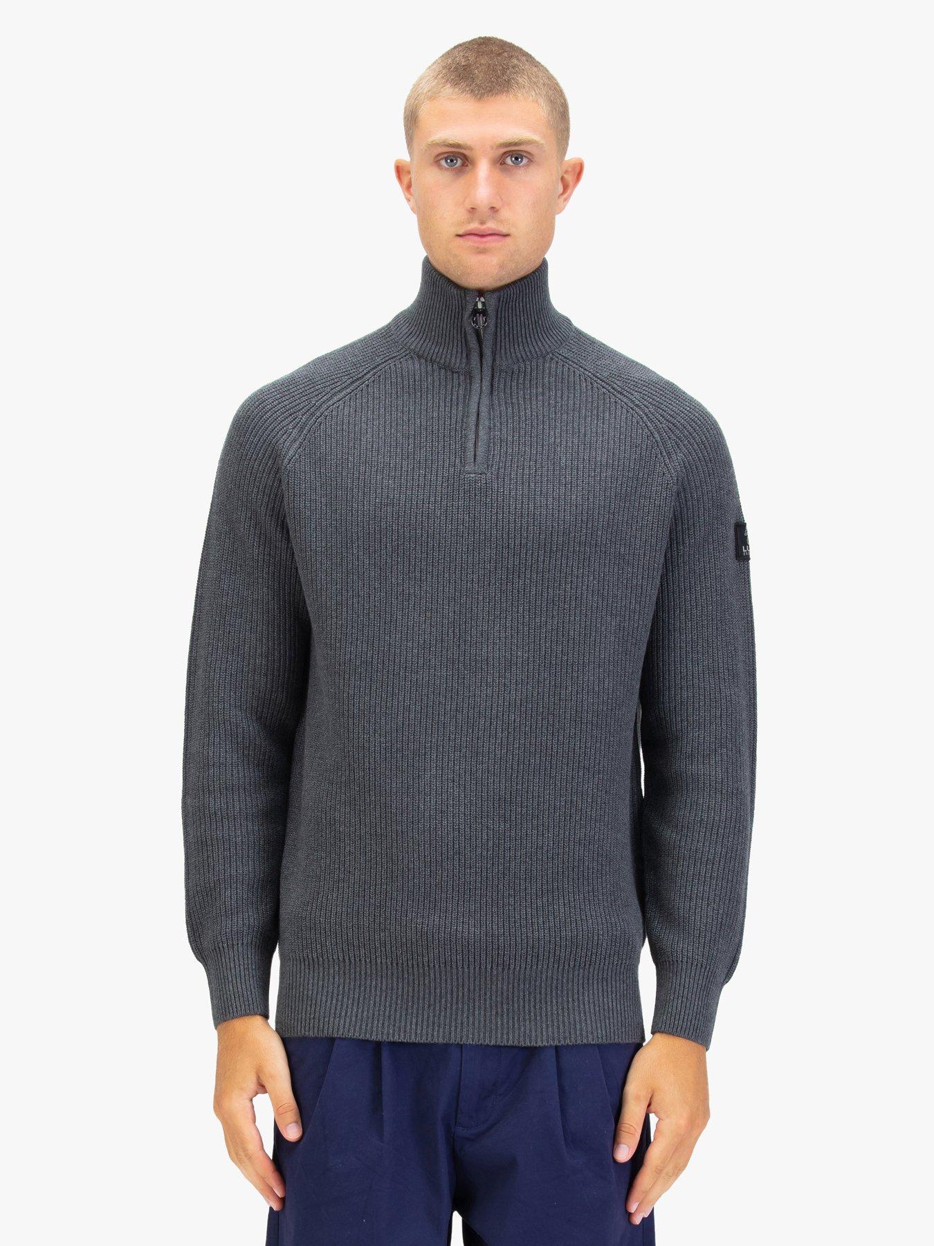 luke-1977-watton-plated-knitted-quarter-zip-grey