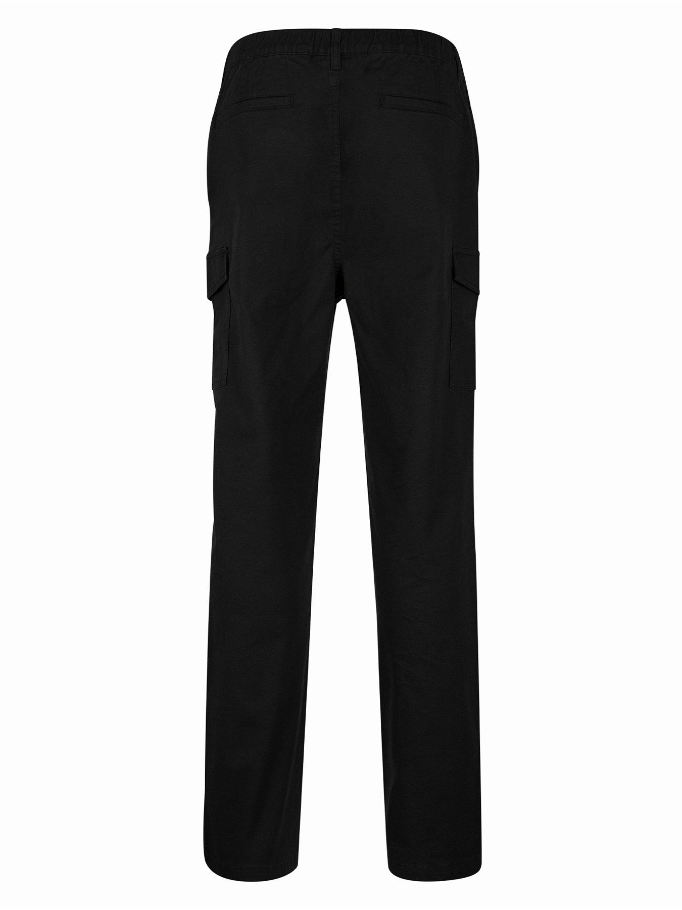  image of luke-1977-relaxed-fit-cargo-trousers-black