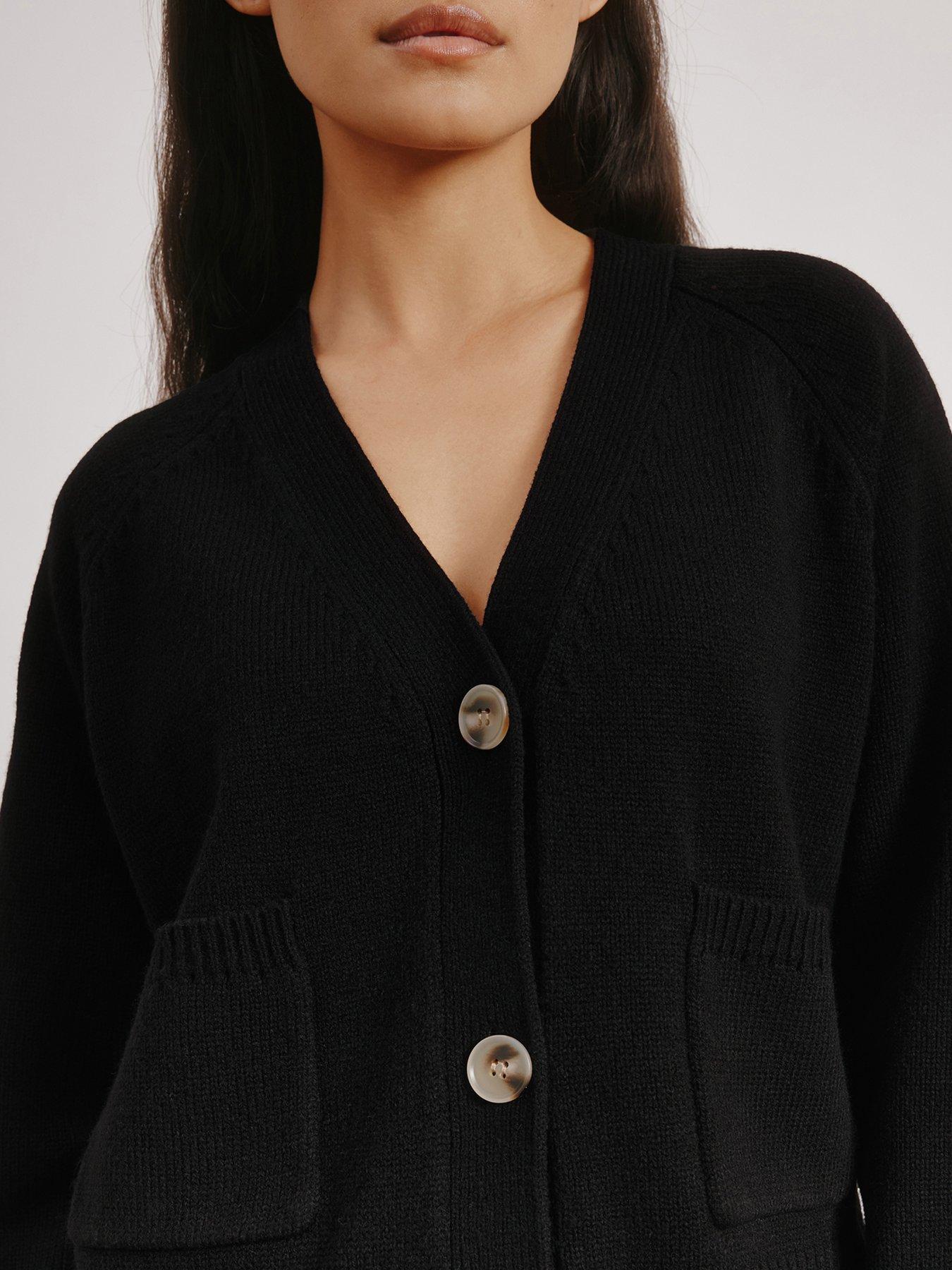 Image 4 of 5 of Albaray Relaxed V Neck Cardi Black