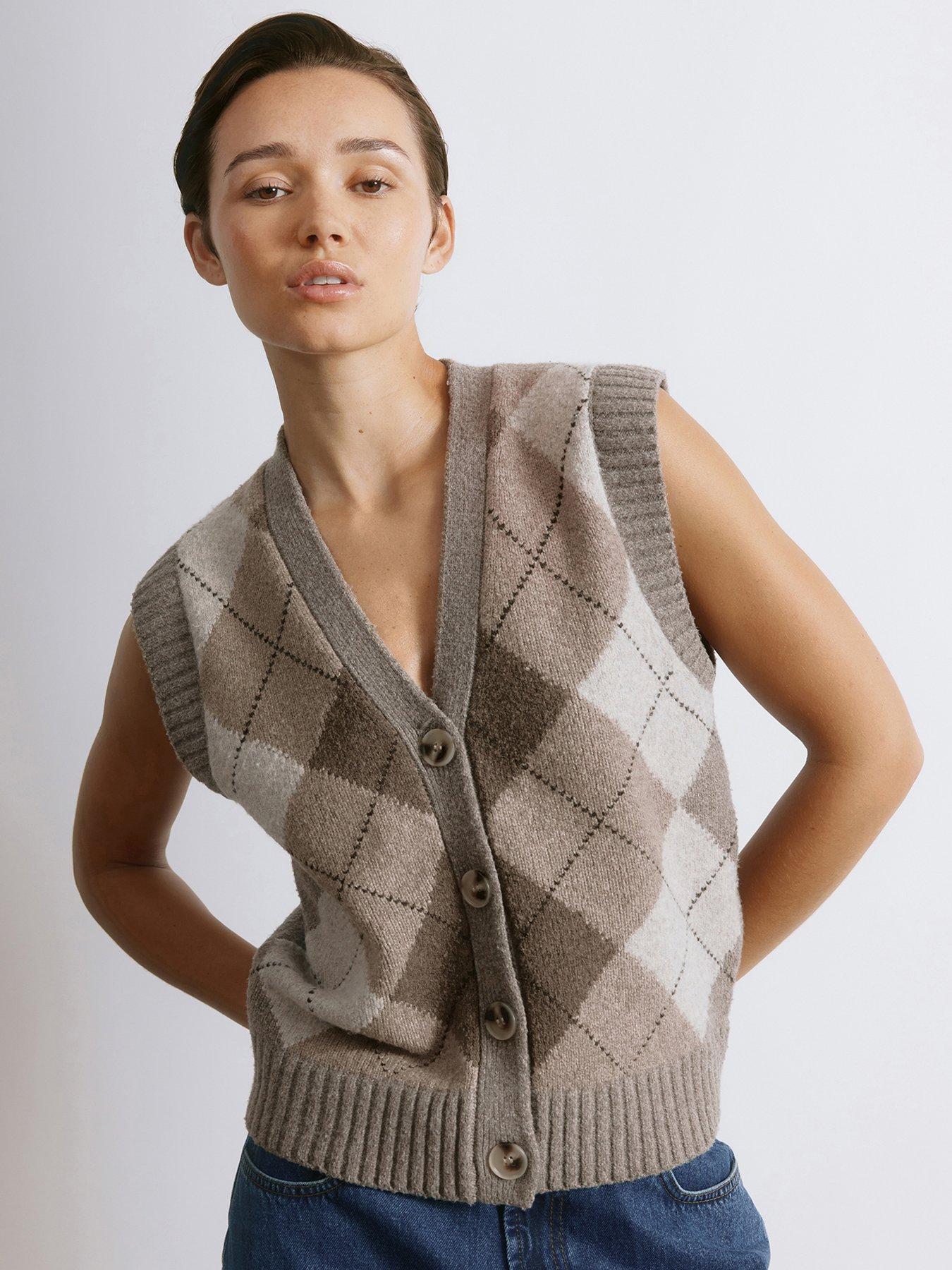 Albaray Button Argyll Tank - Brown