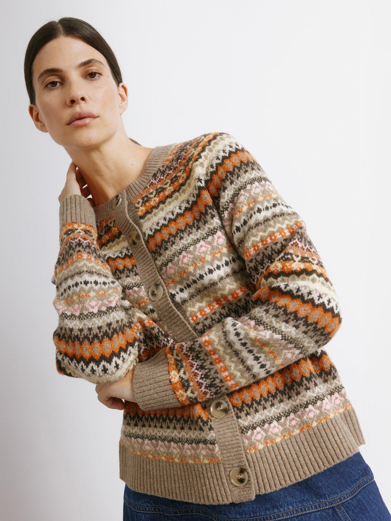 Albaray Fairisle Crew Cardi Neutral