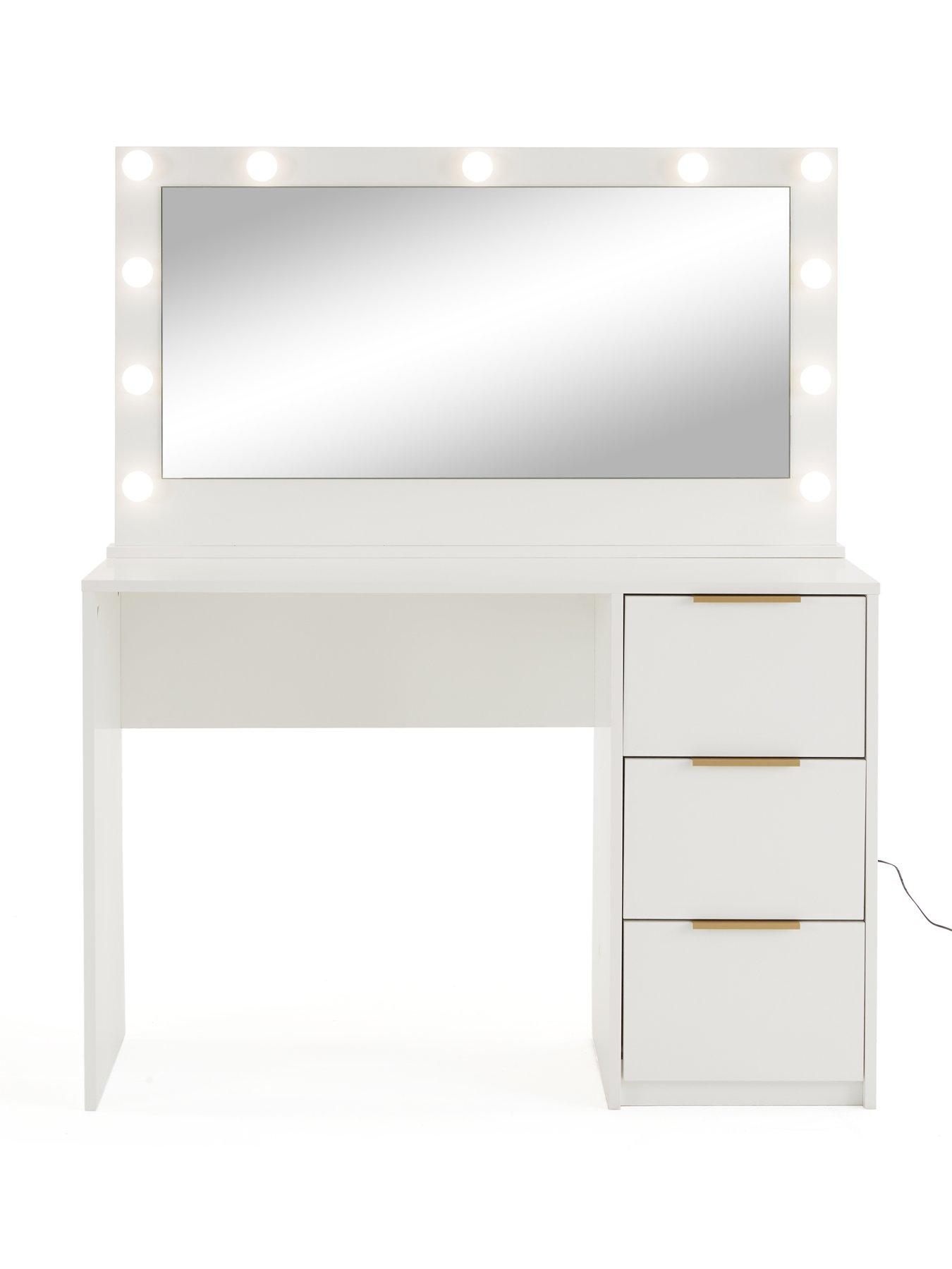  image of very-home-jessie-matt-storage-dressing-table-with-mirror-white-fscreg-certified