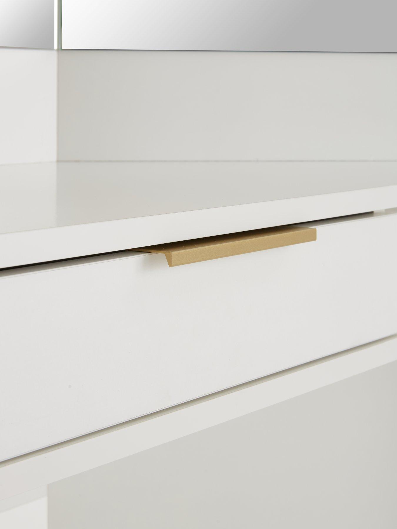  image of very-home-jessie-matt-corner-dressing-table-with-mirror-white-fscreg-certified