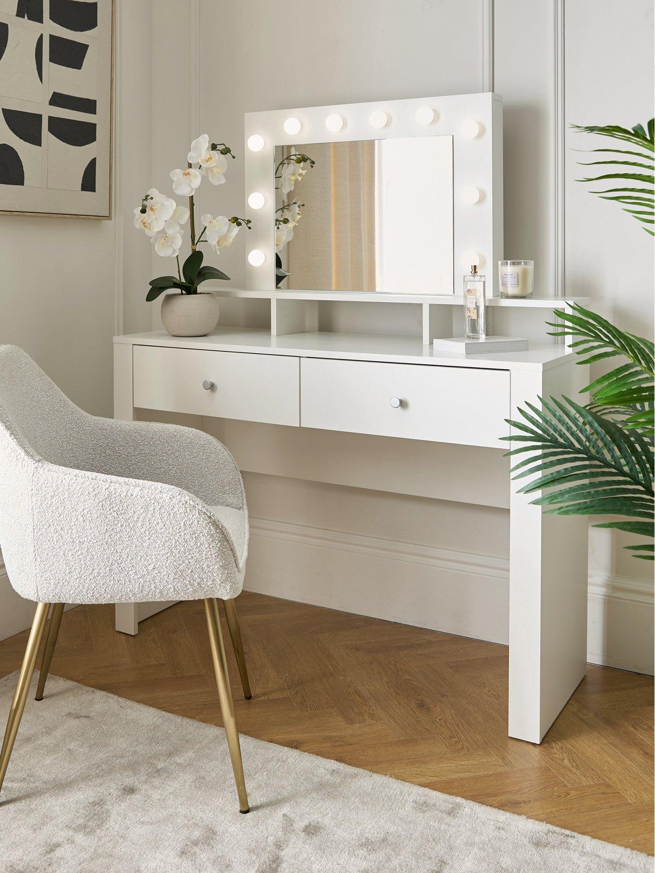  image of very-home-skye-dressing-table-with-lit-mirror-white-fscreg-certified