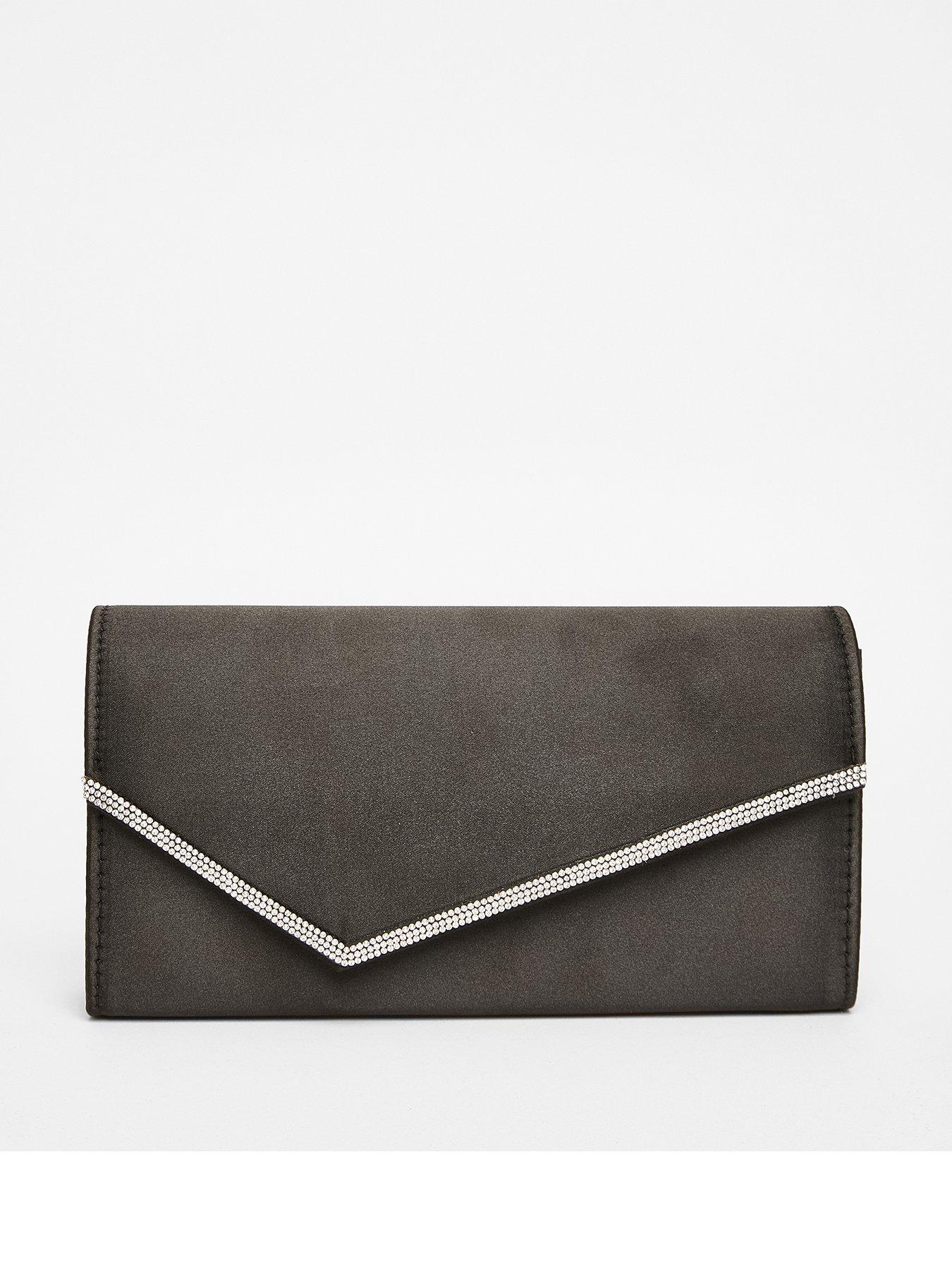 Image 1 of 4 of Quiz Black Diamante Clutch