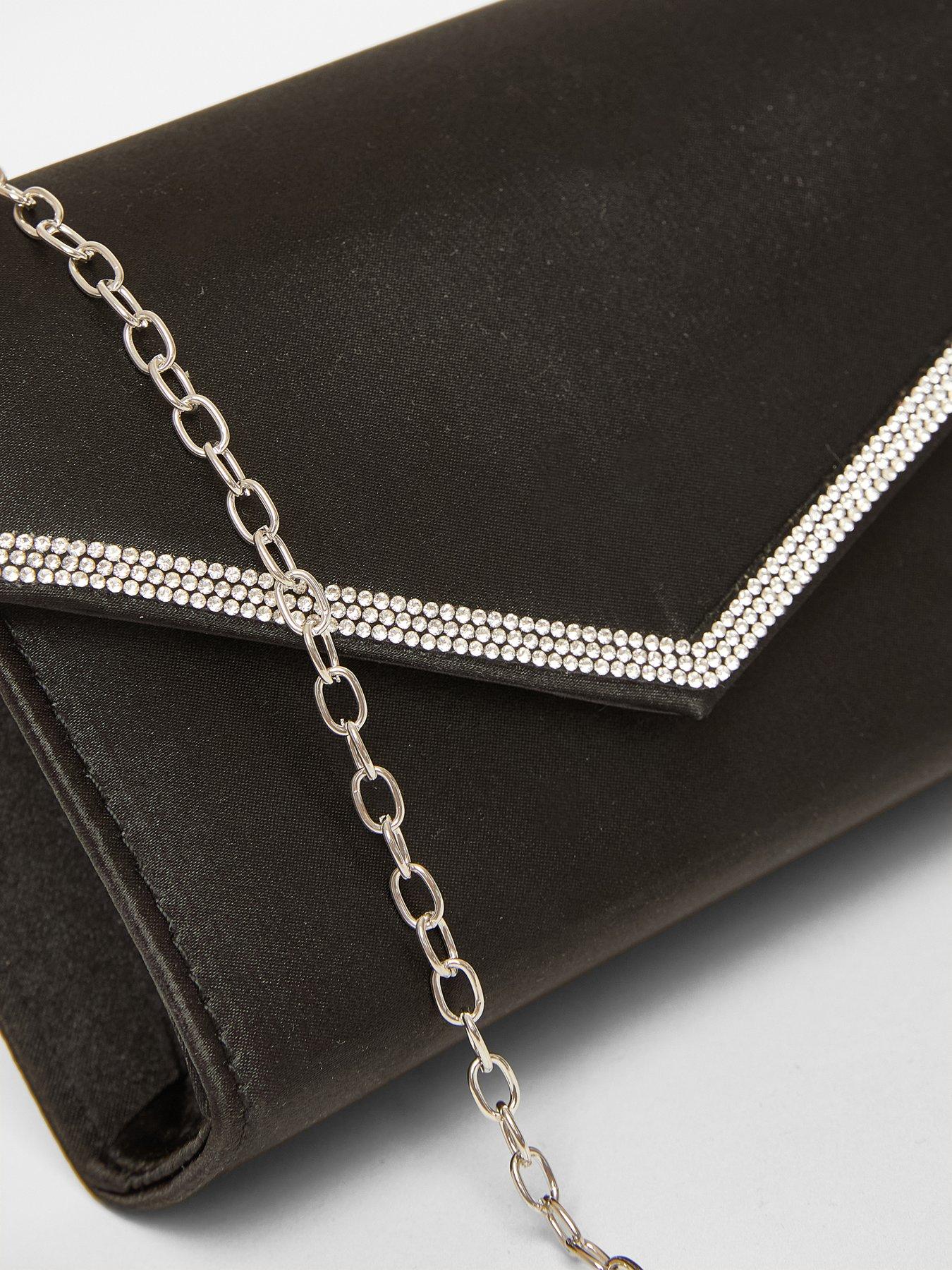 Image 3 of 4 of Quiz Black Diamante Clutch