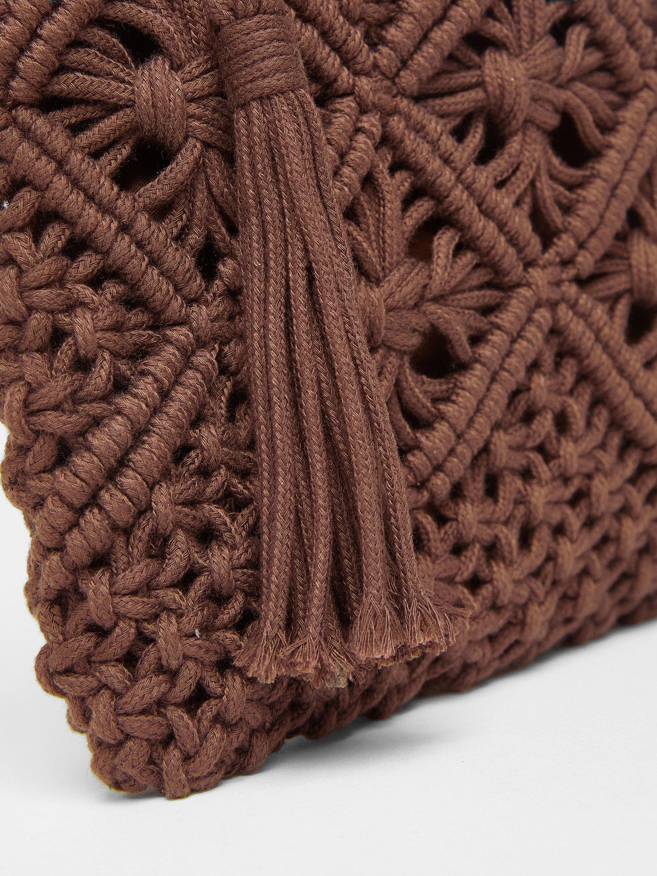 Image 3 of 4 of Quiz Brown Crochet Cross Body Bag