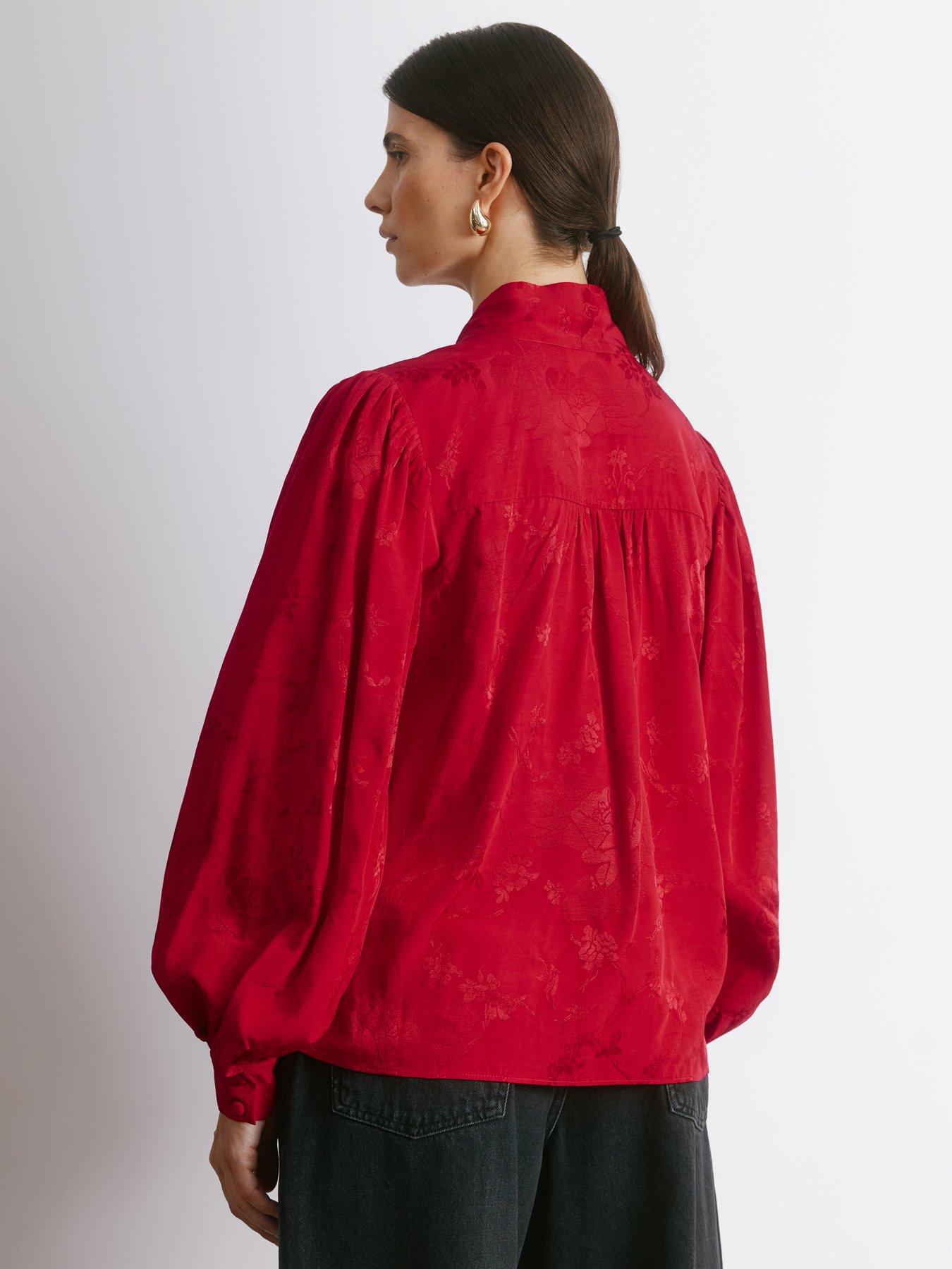  image of albaray-jacquard-satin-top-red