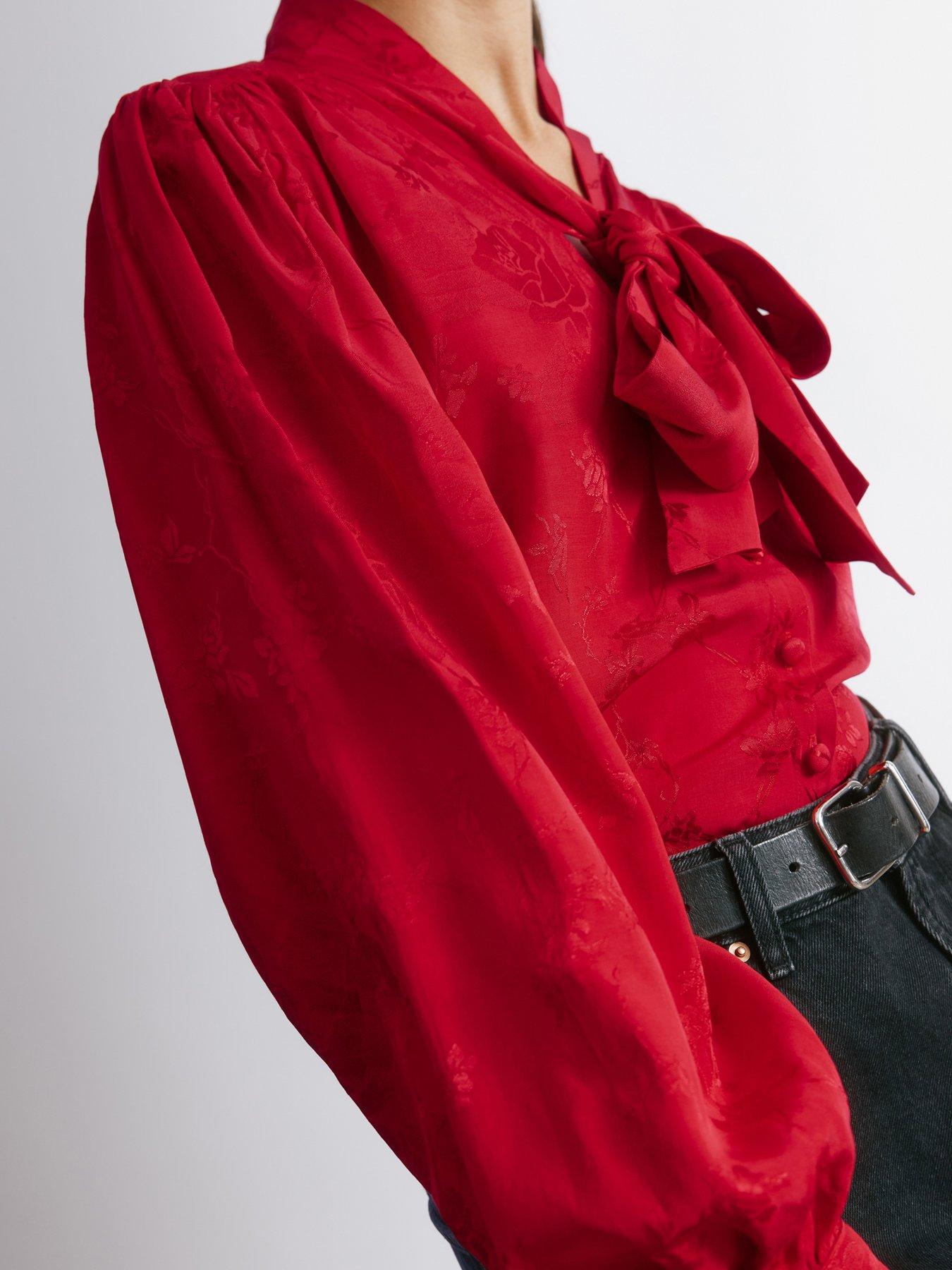  image of albaray-jacquard-satin-top-red
