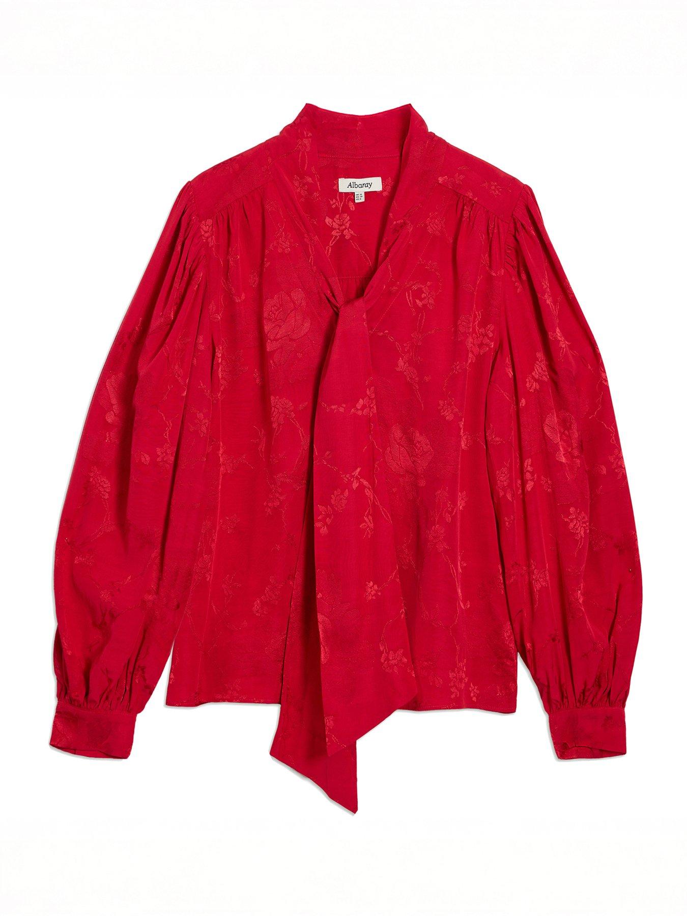  image of albaray-jacquard-satin-top-red